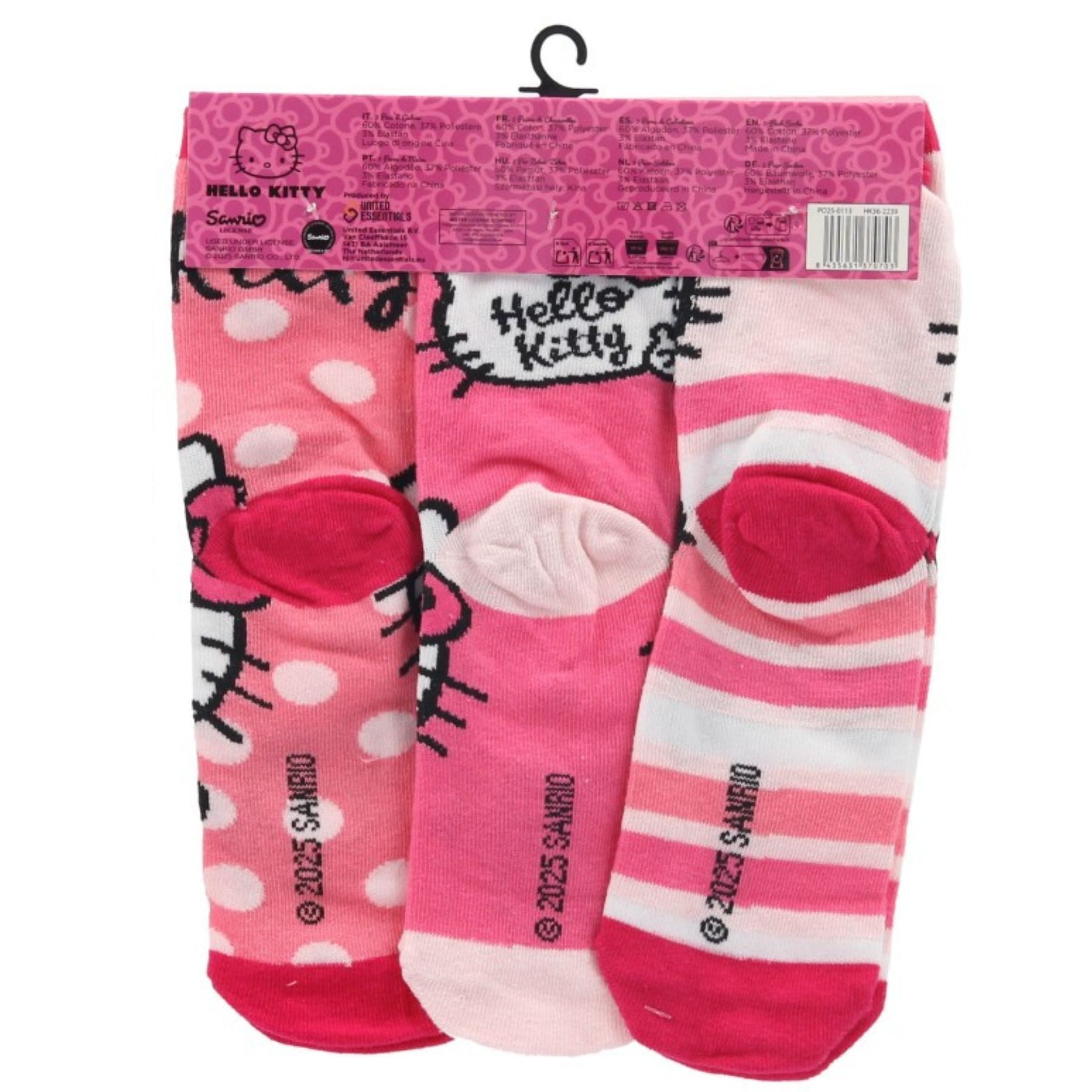 Hello Kitty Socken Kuromi Socken 3er-Pack Mädchen farbenfroh & angenehm (3-Paar)