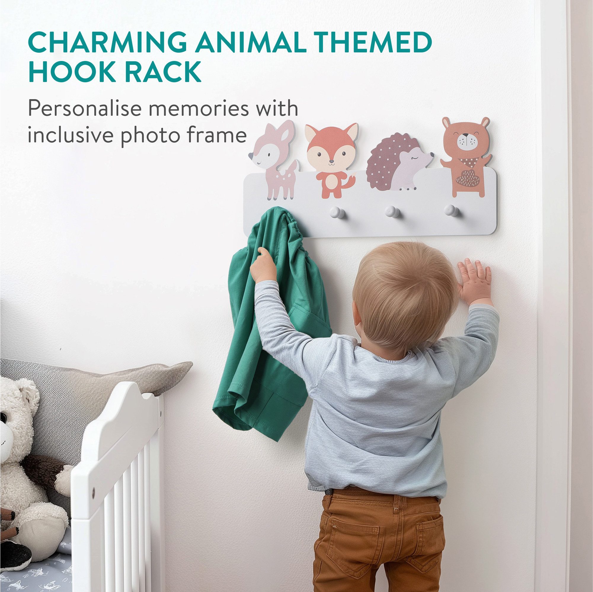 Navaris Kleiderhaken Garderobe für Kinder - Kindergarderobe mit 4 Haken - 4 günstig online kaufen
