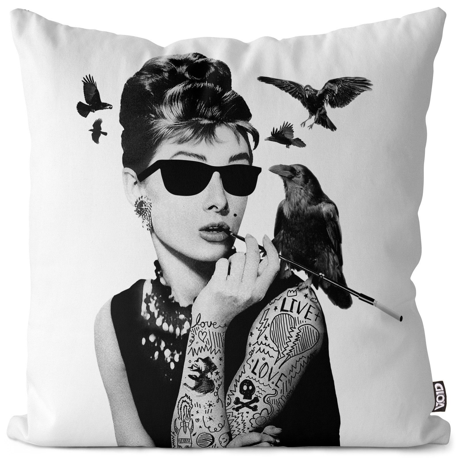 VOID Kissenbezug, Audrey Tattoo Outdoor Indoor tätowiert inked hepburn marilyn monroe