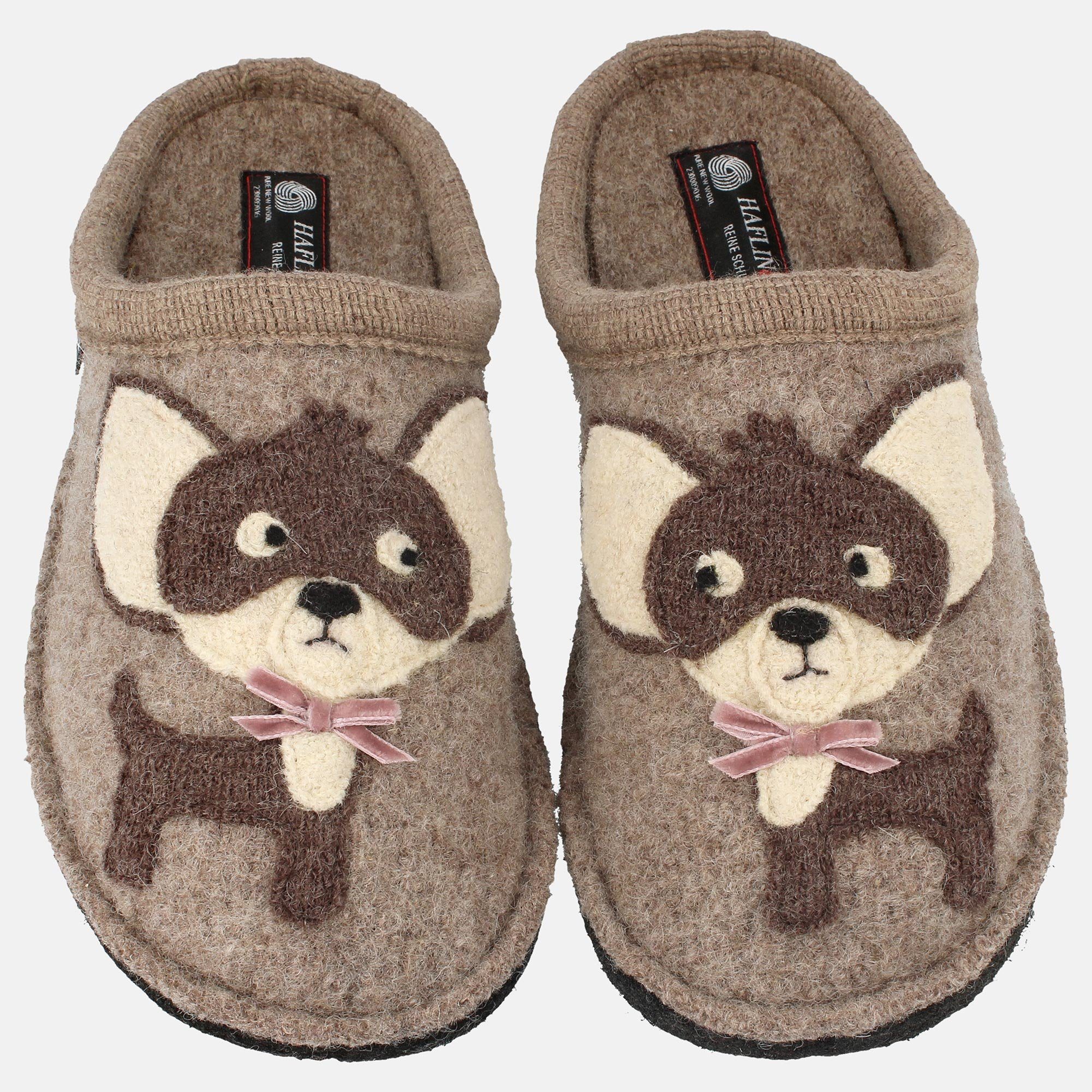 Haflinger Flair Chihuahua Шлепанцы aus gewalkter Wolle Hundemotiv Unisex Hausschuh