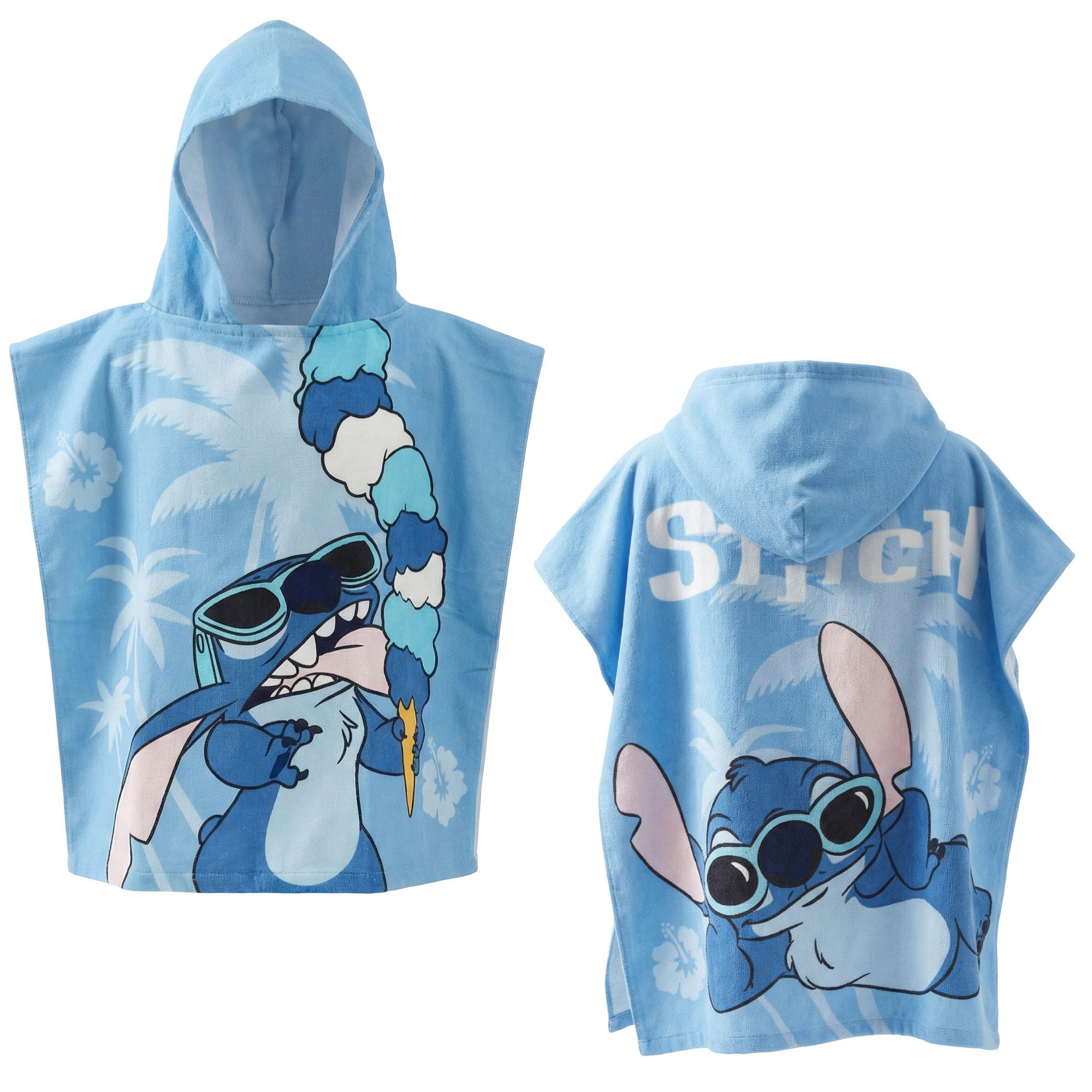Badeponcho Disney Lilo Stitch Kinder Mikrofaser Poncho Badeponcho 55x110 cm