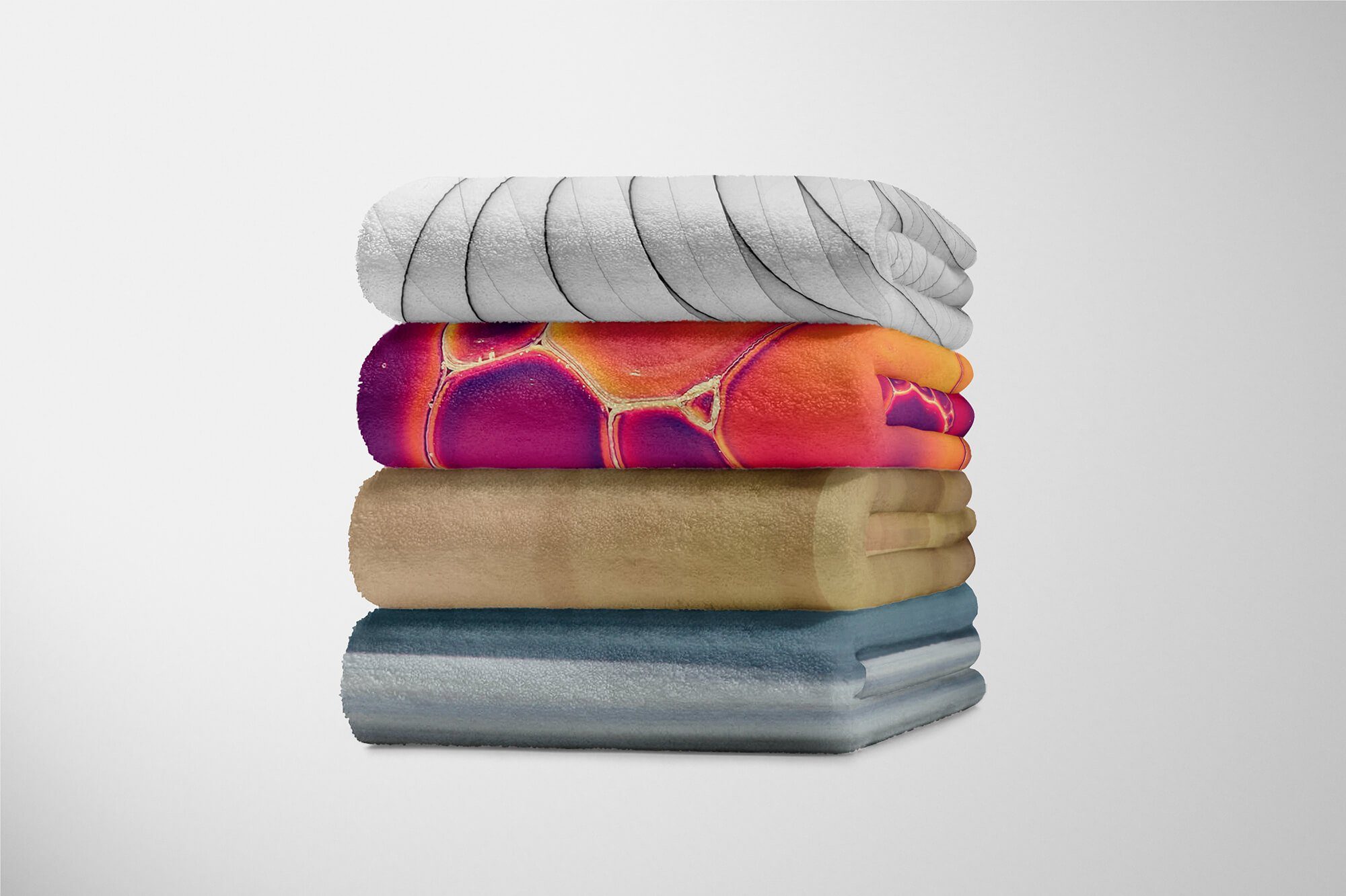 Sinus Art mit Baumwolle-Polyester-Mix Kuscheldecke Braun, Handtücher (1-St), Abstrakt Handtuch Handtuch Strandhandtuch Saunatuch Fotomotiv