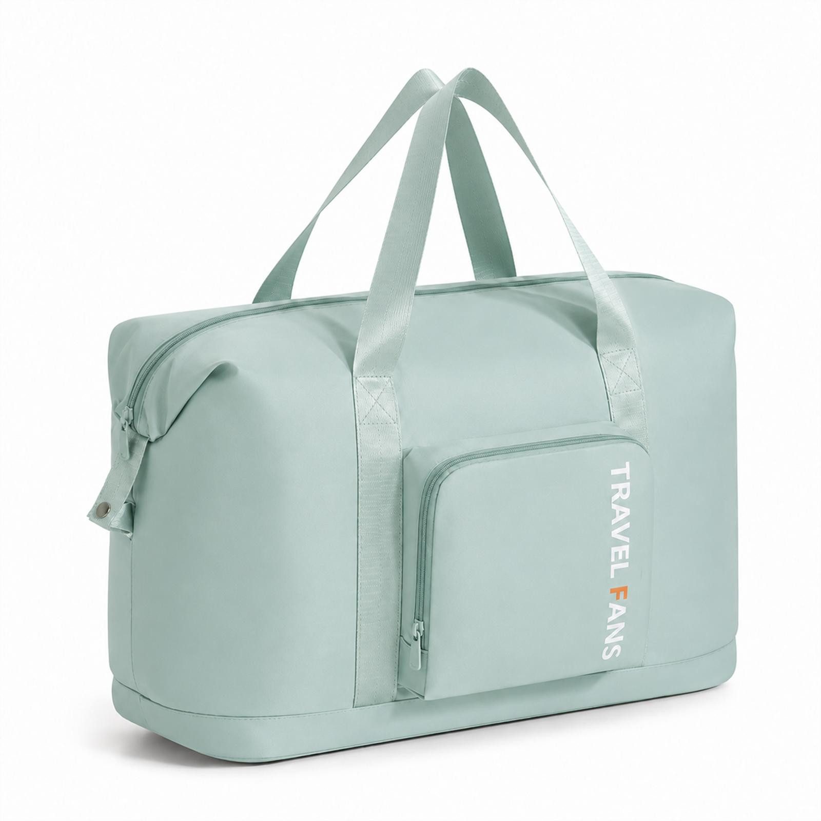 VERCO Reisetasche faltbar mit Trolley Schlaufe und Frontfach (1-tlg), Faltbare Handgepäcktasche für Reisen mit Kofferhalterung