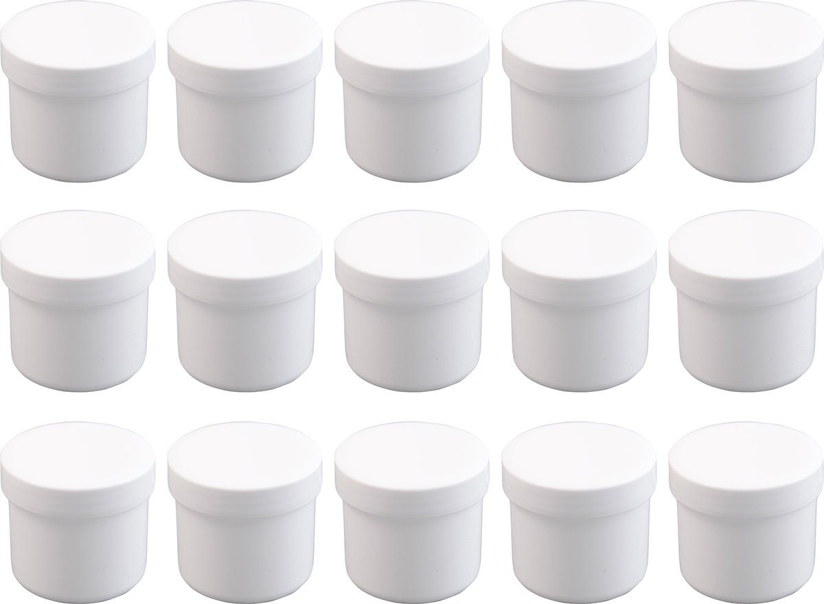 Doserie Kuhn Dose für Salben, Cremes oder Kleinigkeiten (Füllvolumen 25 ml (flach), Höhe 36 mm, 15 St., Salbendosen mit passenden Deckeln), Cremedose, Salbenkruke, Salbentiegel