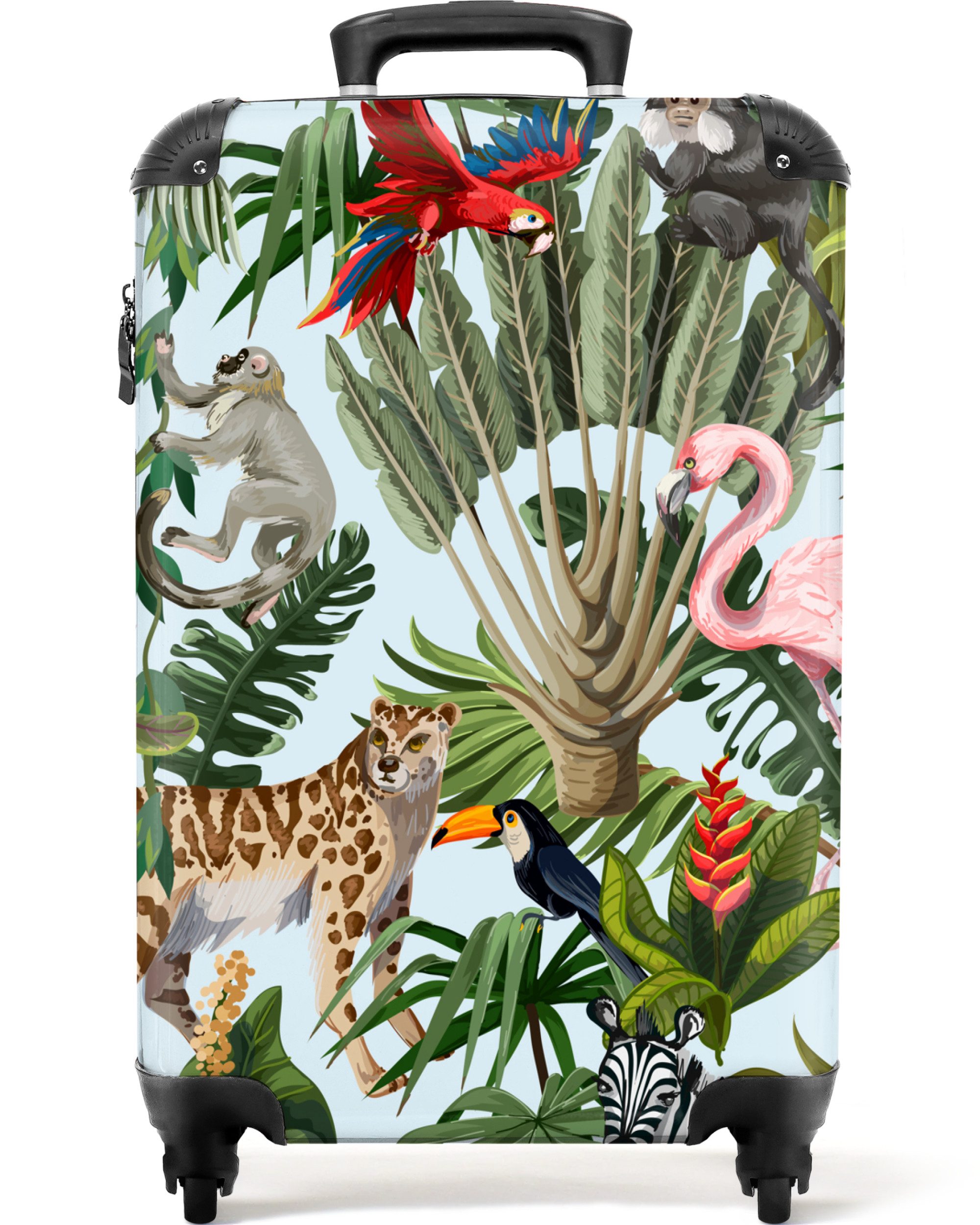 Kinderkoffer Dschungel - Tiere - Mädchen - Kinder - Jungen - Flamingo - Papagei 55x