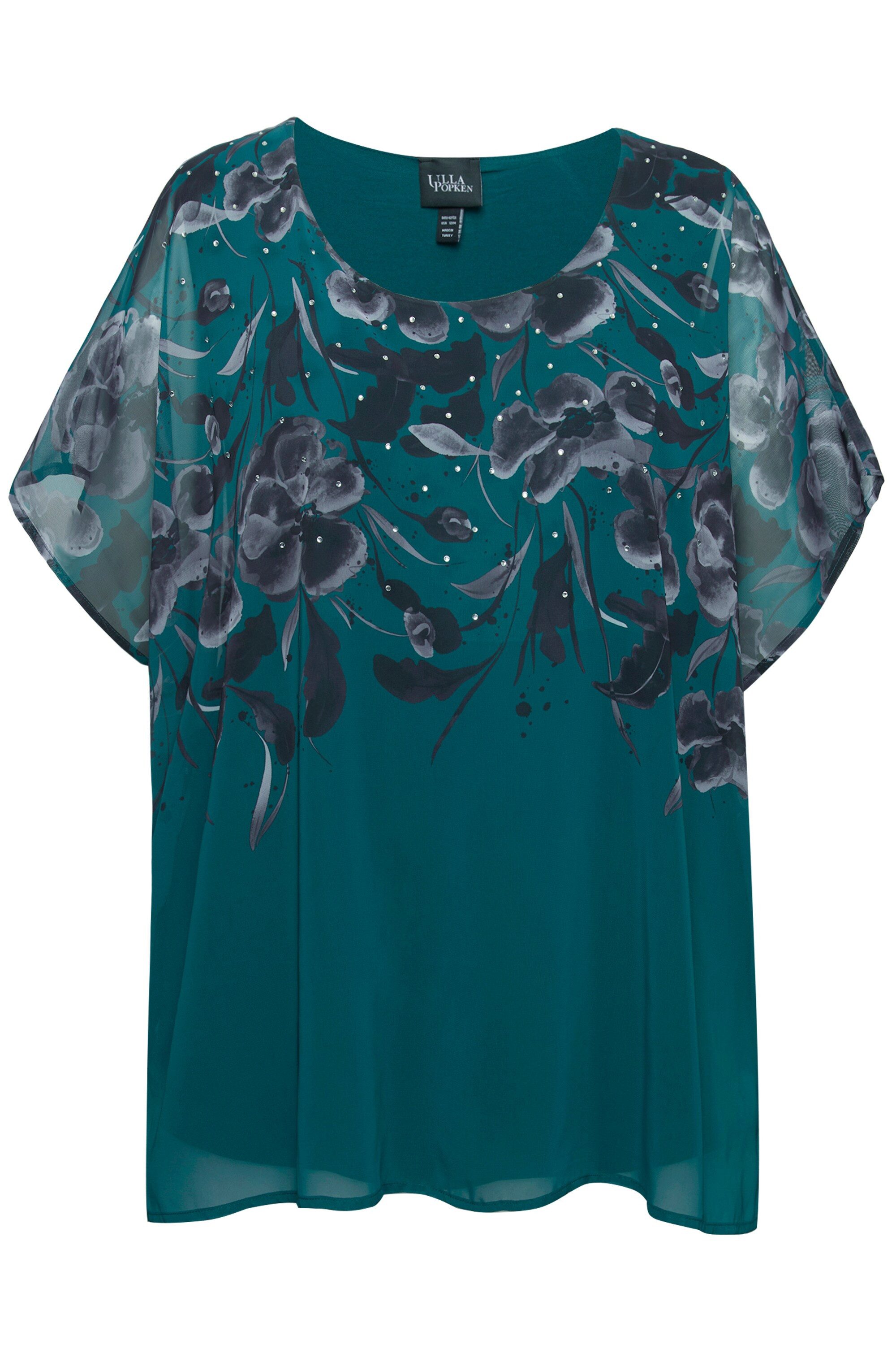 Ulla Popken Druckbluse Blusenshirt doppellagig Oversized günstig online kaufen