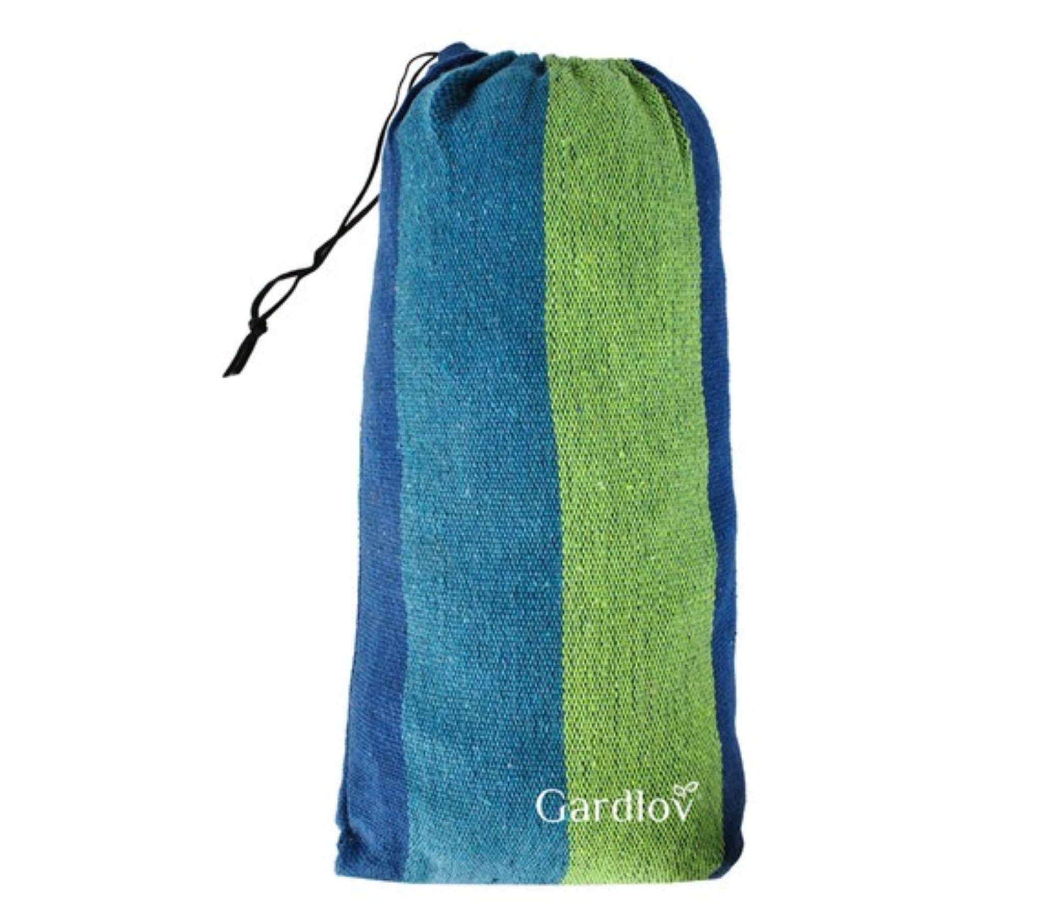 Gardlov Hängematte Hängematte für zwei Personen aus Baumwolle mit Nylonseilen (Outdoor-Hängematte, zweisitzig, wetterfest und langlebig., Hängematte für zwei Befestigungsschnüren, inkl. Montagematerial), bis 150 kg, leicht, waschbar, bequem schnell transportierbar.
