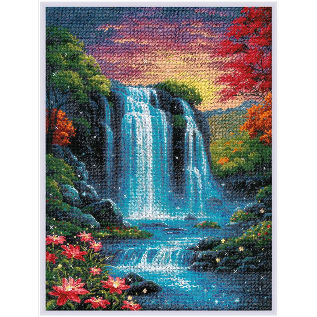 Riolis Kreativset Riolis Kreuzstich Stickpackung "Zauberhafter Wasserfall", Zählmuste..., (embroidery kit by Marussia)