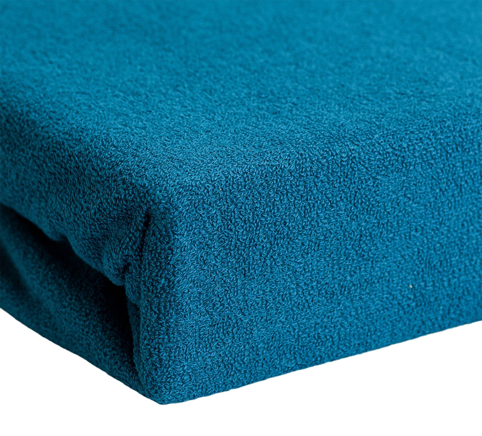 Hometex Premium Textiles Spannbettlaken aus Frottier Stoff bis 23 cm Steghöhe, Frottee, Gummizug: Rundumgummizug, Kuschelig warm und extra weich, ideal für die  – Bild 4 von 5