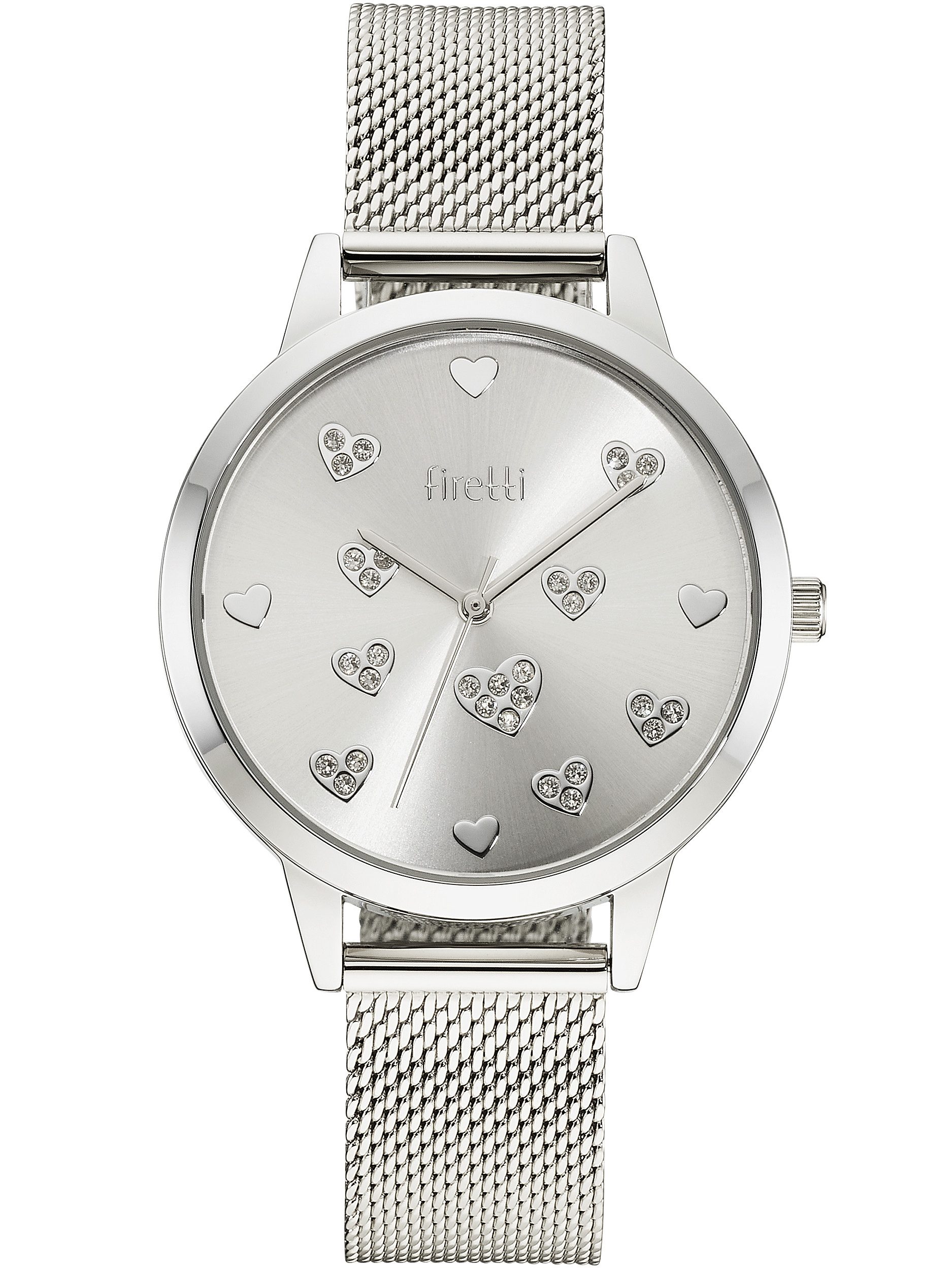 Firetti Quarzuhr Valentine Hearts TLA-60995-45M, Armbanduhr, Damenuhr, Edelstahlarmband, analog, Swarovski-Kristalle