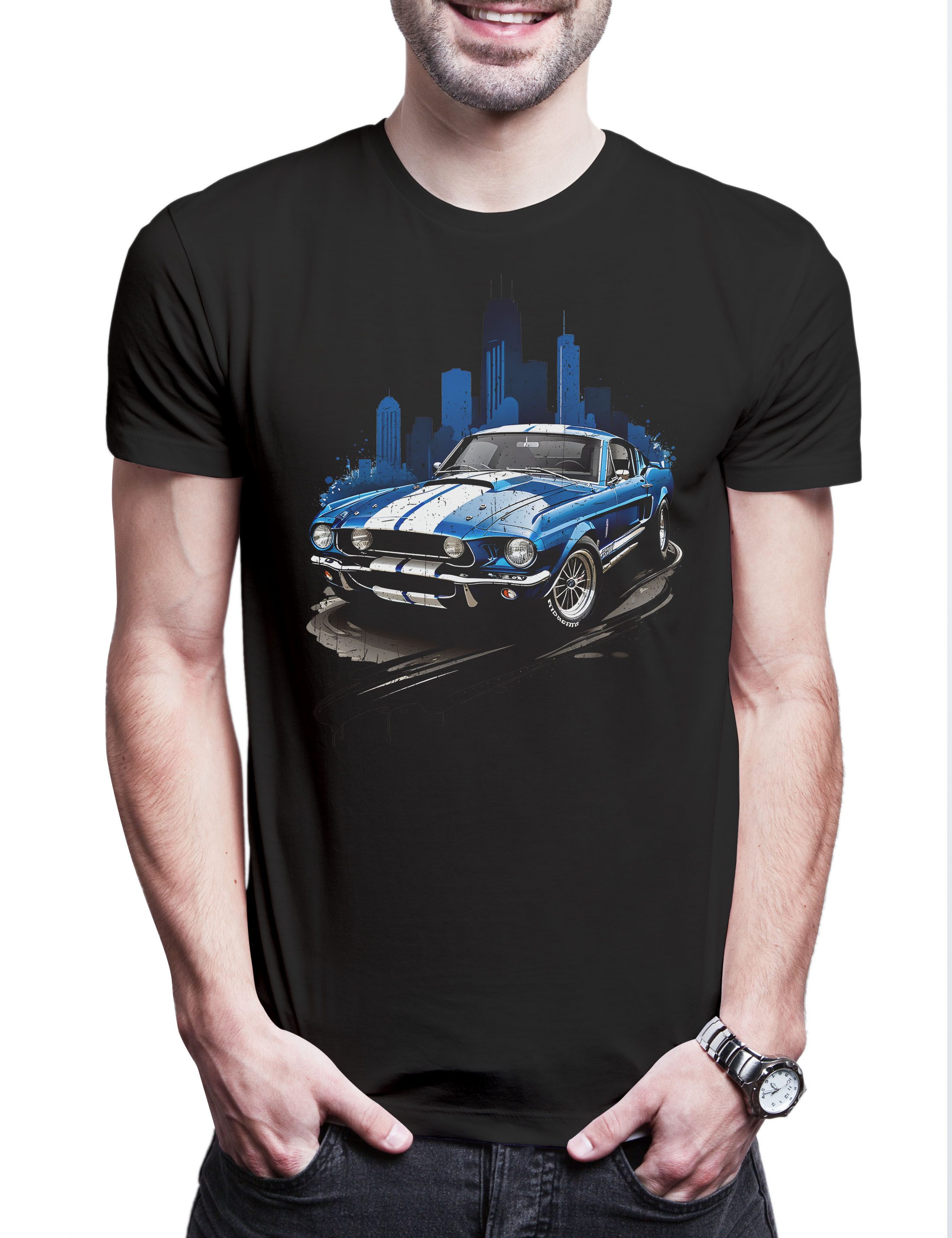 Urban Backwoods Print-Shirt Shelby Herren T-Shirt Mustang Eleanor Muscle Au günstig online kaufen