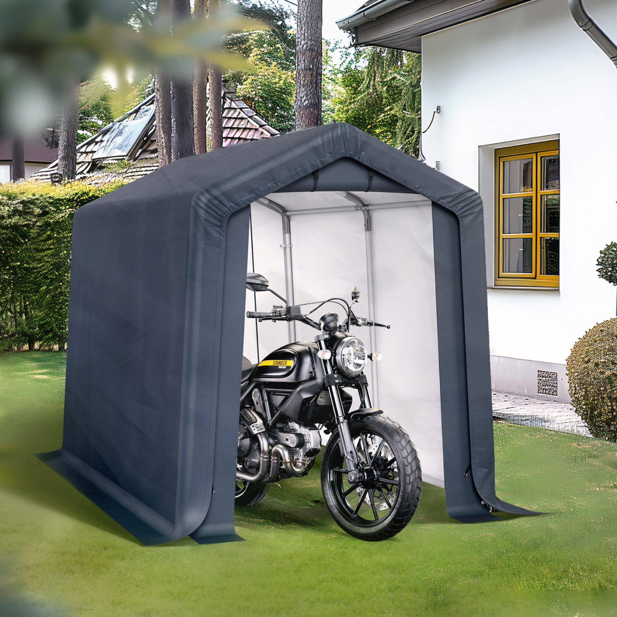 PHI VILLA Gartenhaus, (Gartenhütte mit 2 Türen Fahrradgarage Outdoor), Gartenhütte mit 2 Türen Fahrradgarage Outdoor