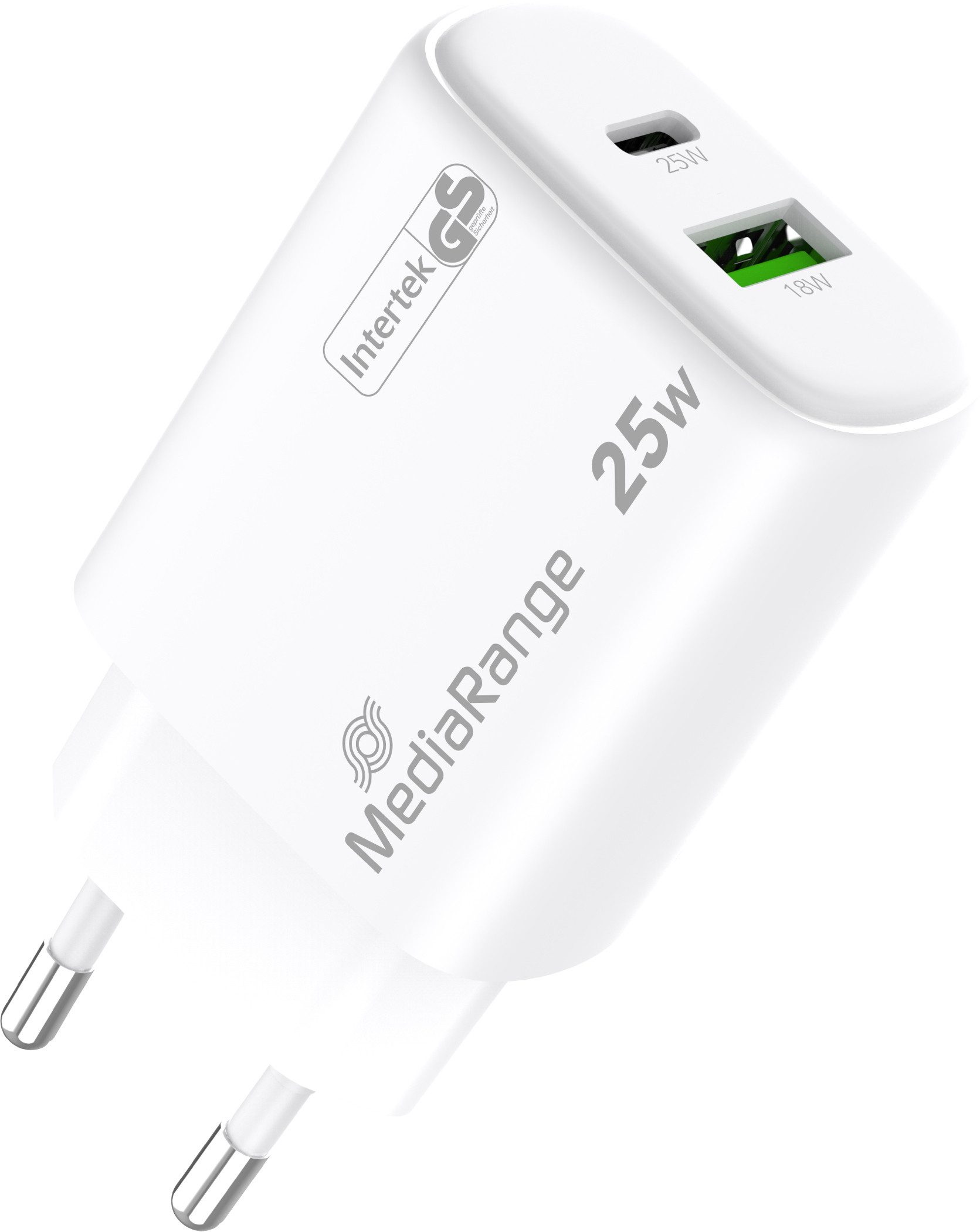 Mediarange Mediarange Ladegerät Power Adapter 25 Watt GaN 1x USB-A + 1x USB-C USB-Ladegerät