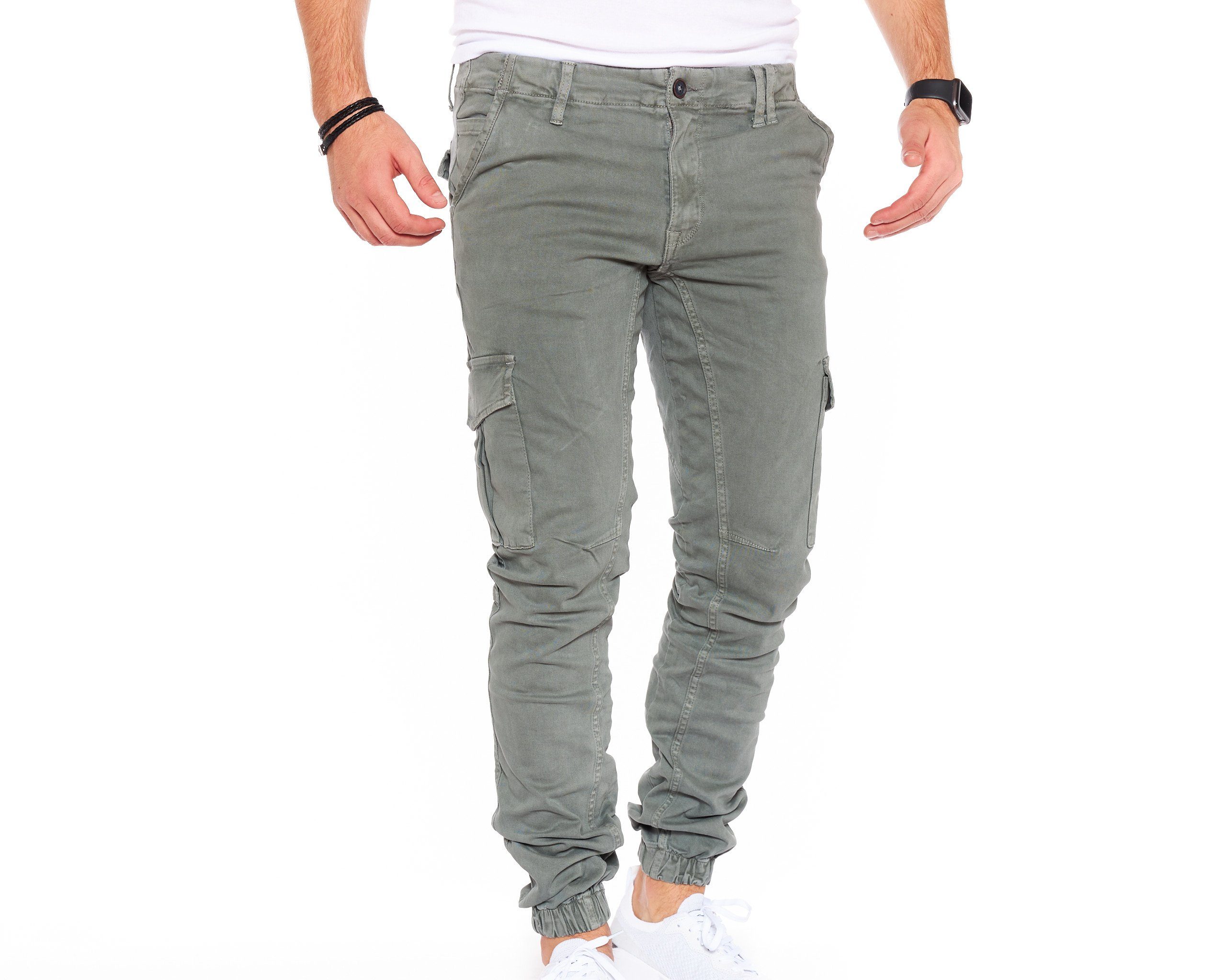 Styleko Styleko Olive-Gürtelbund männer Cargohose 8001 Chinohose Hose Cargohose Chino Cargohose Herren