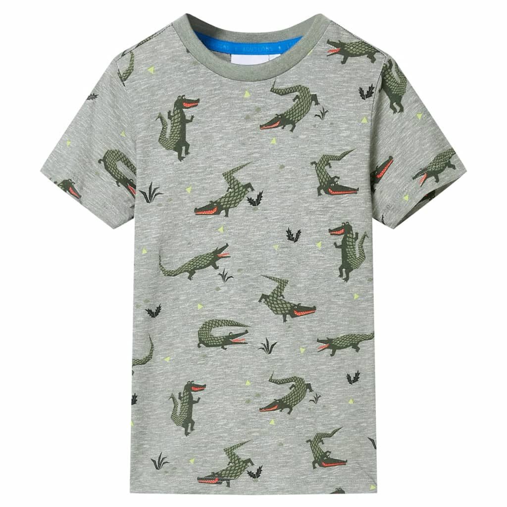 T-Shirt Kinder-T-Shirt Helles Khaki Melange 140