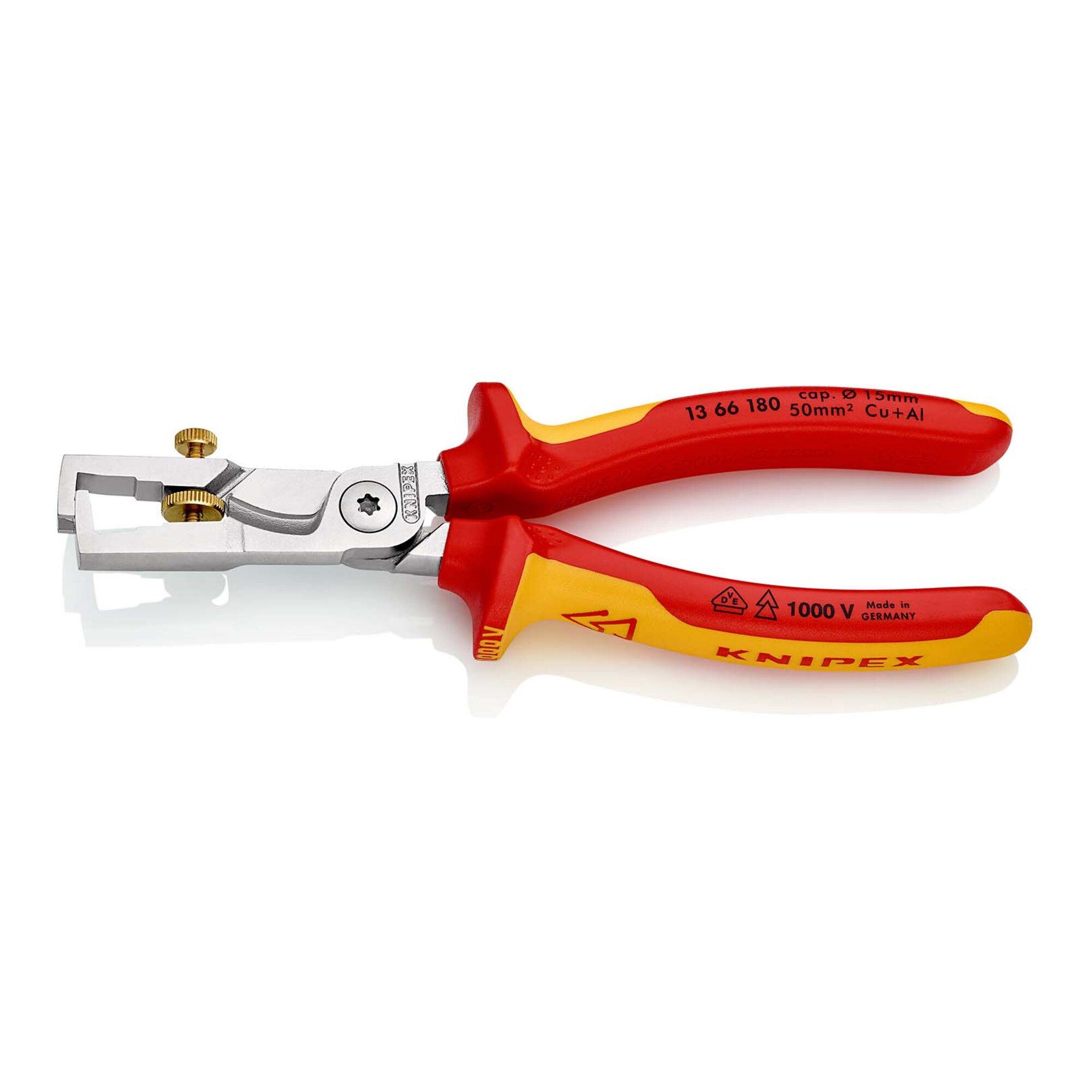 Abisolierzange KNIPEX 13 66 180 StriX® Abisolierzangen mit Kabelschere isoliert mit