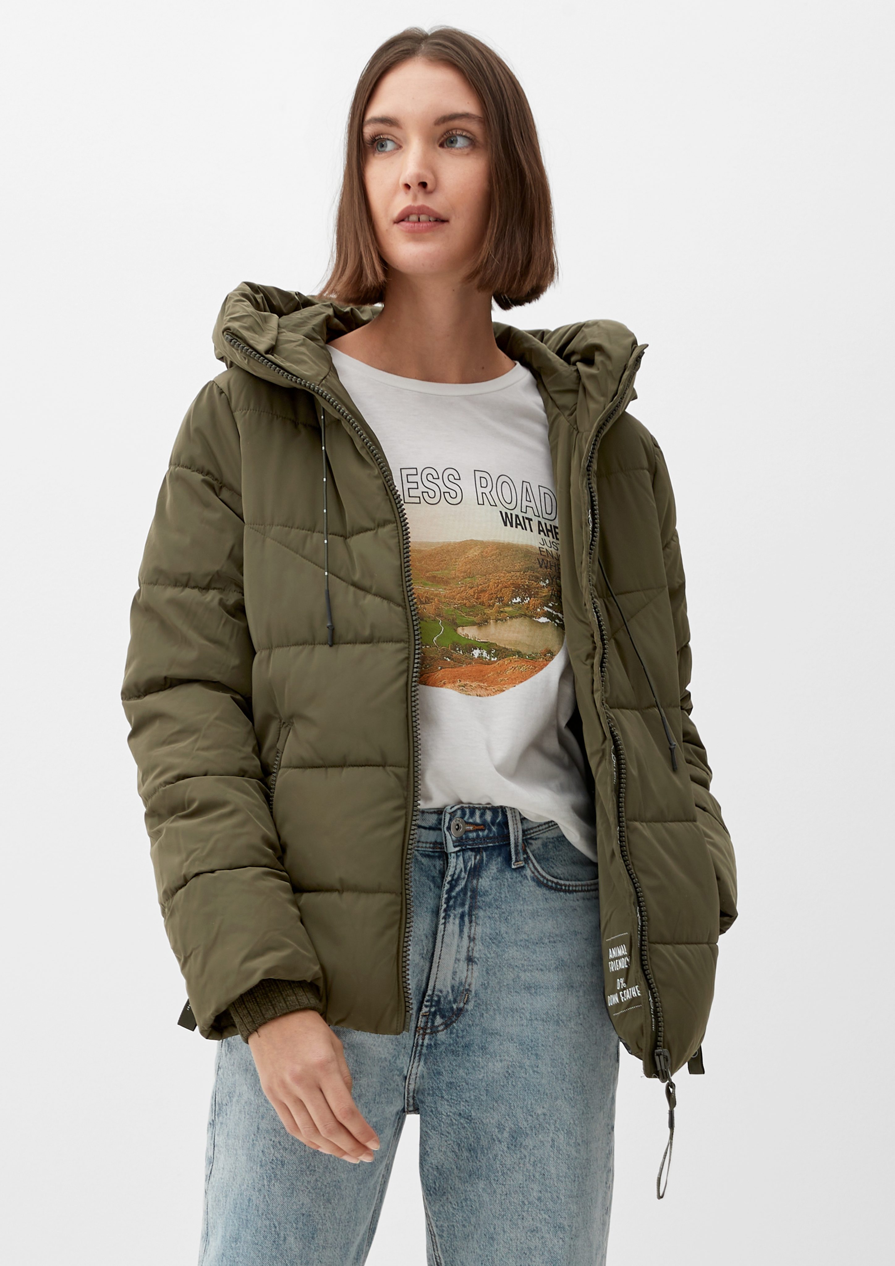 Outdoorjacke Steppjacke mit Kapuze