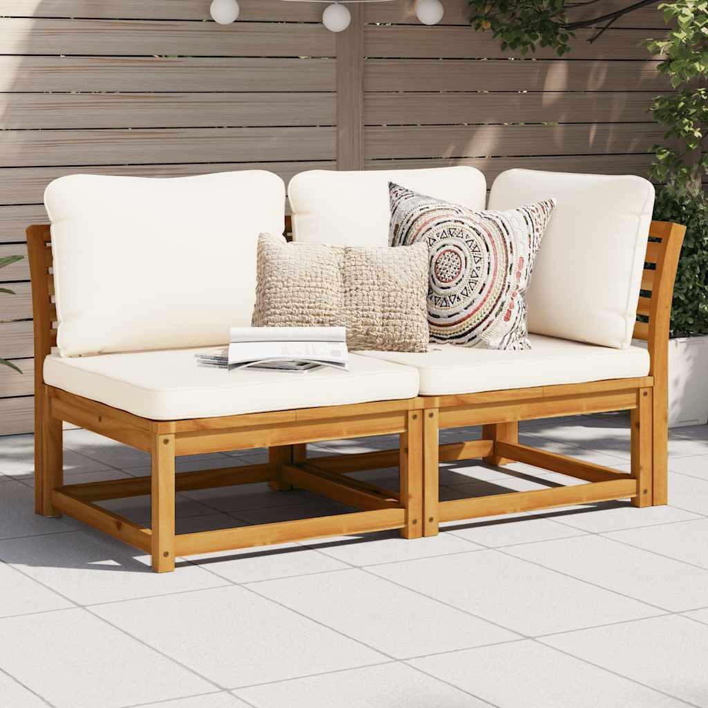 vidaXL Sofaelement 2-tlg. Garten-Lounge-Set mit Kissen Massivholz (1 St)