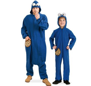 Fries Kostüm Blaues Keksmonster für Erwachsene
