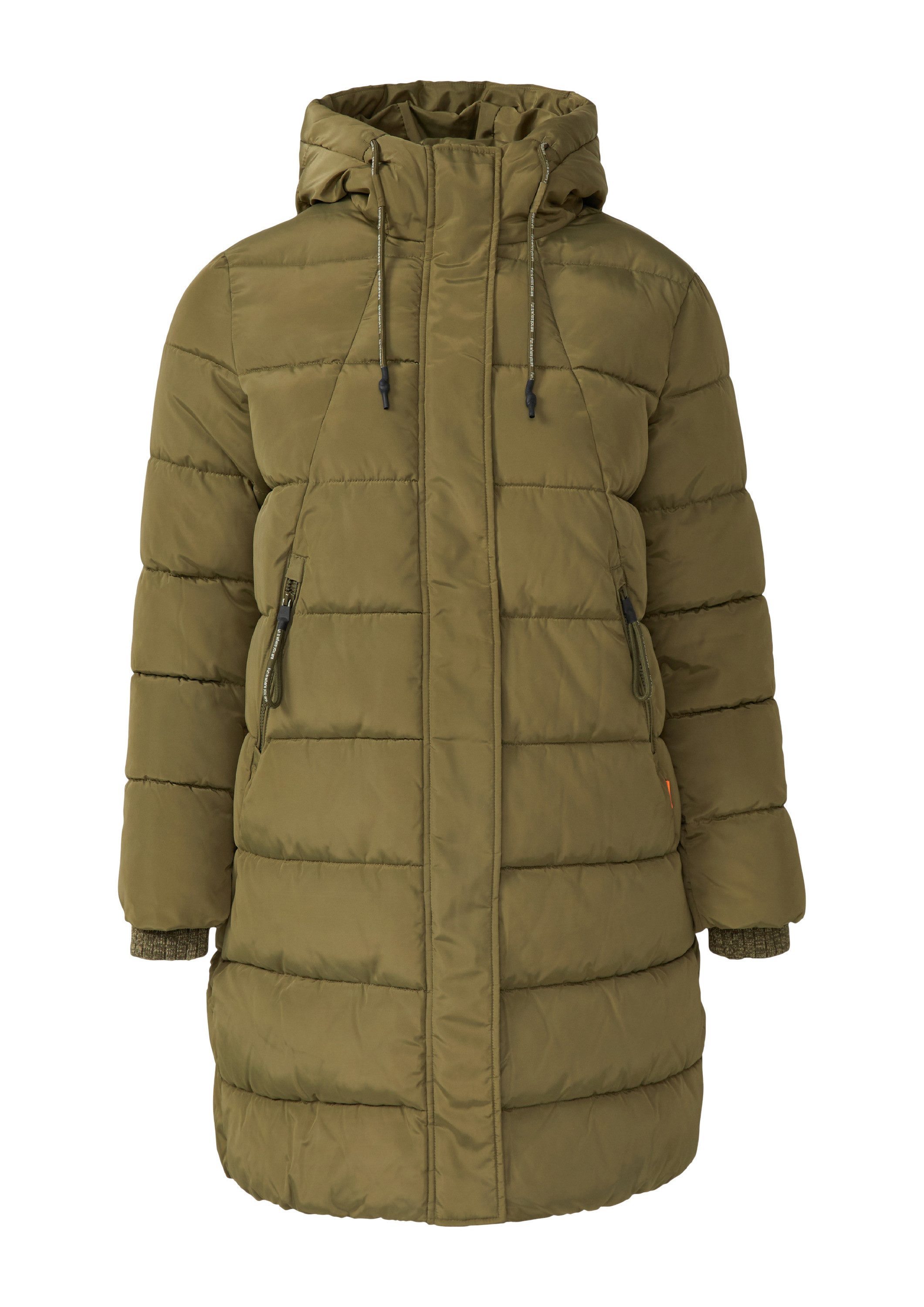 QS Wintermantel Outdoor-Mantel Wattierter Steppmantel mit Kapuze günstig online kaufen