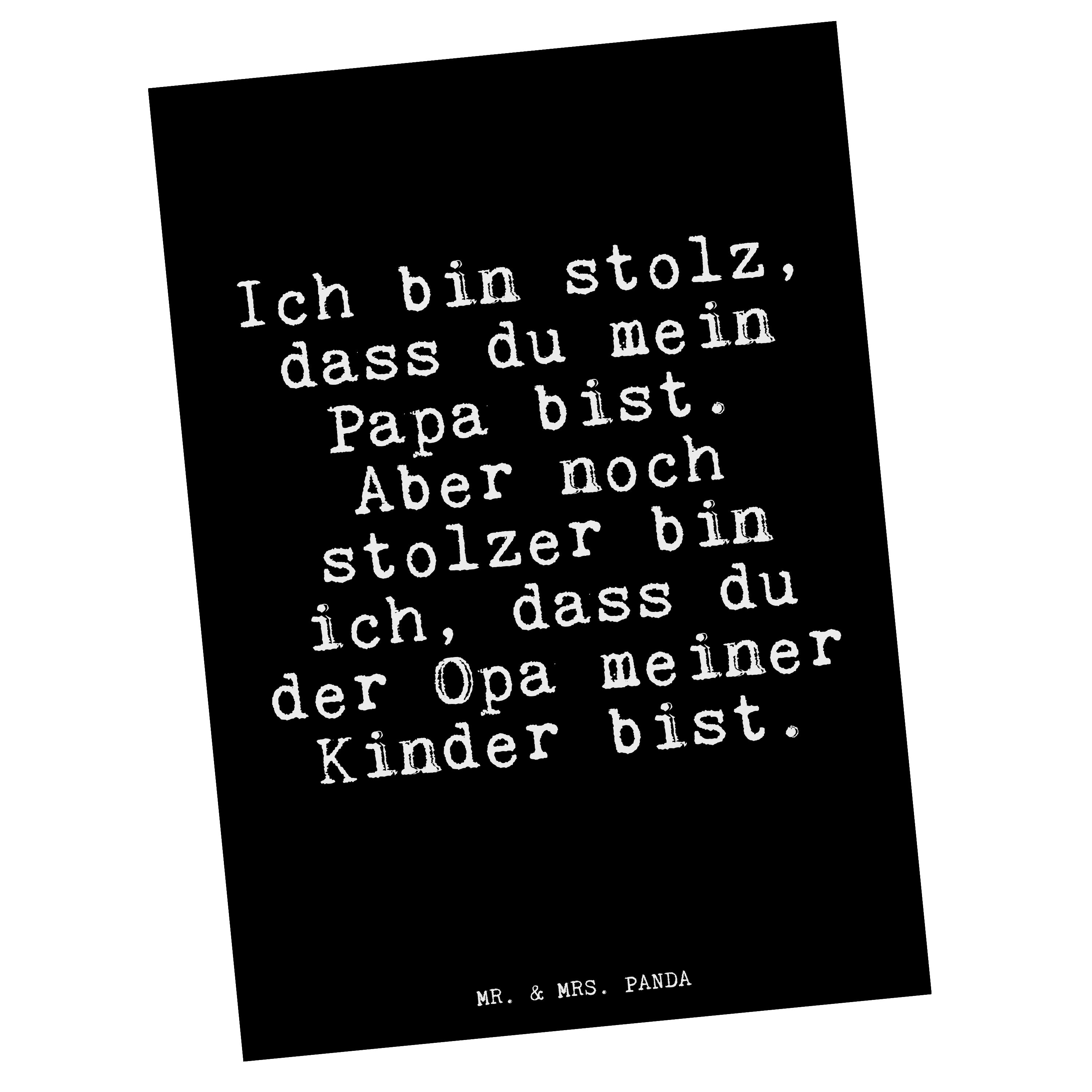 Mr. & Mrs. Panda Postkarte »Ich bin stolz, dass... Schwarz Geschenk