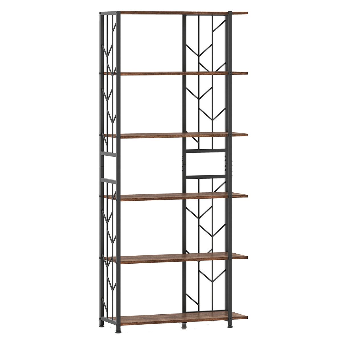 COSTWAY Bücherregal, geometrisches Standregal, 6-stöckig, Metallrahmen günstig online kaufen