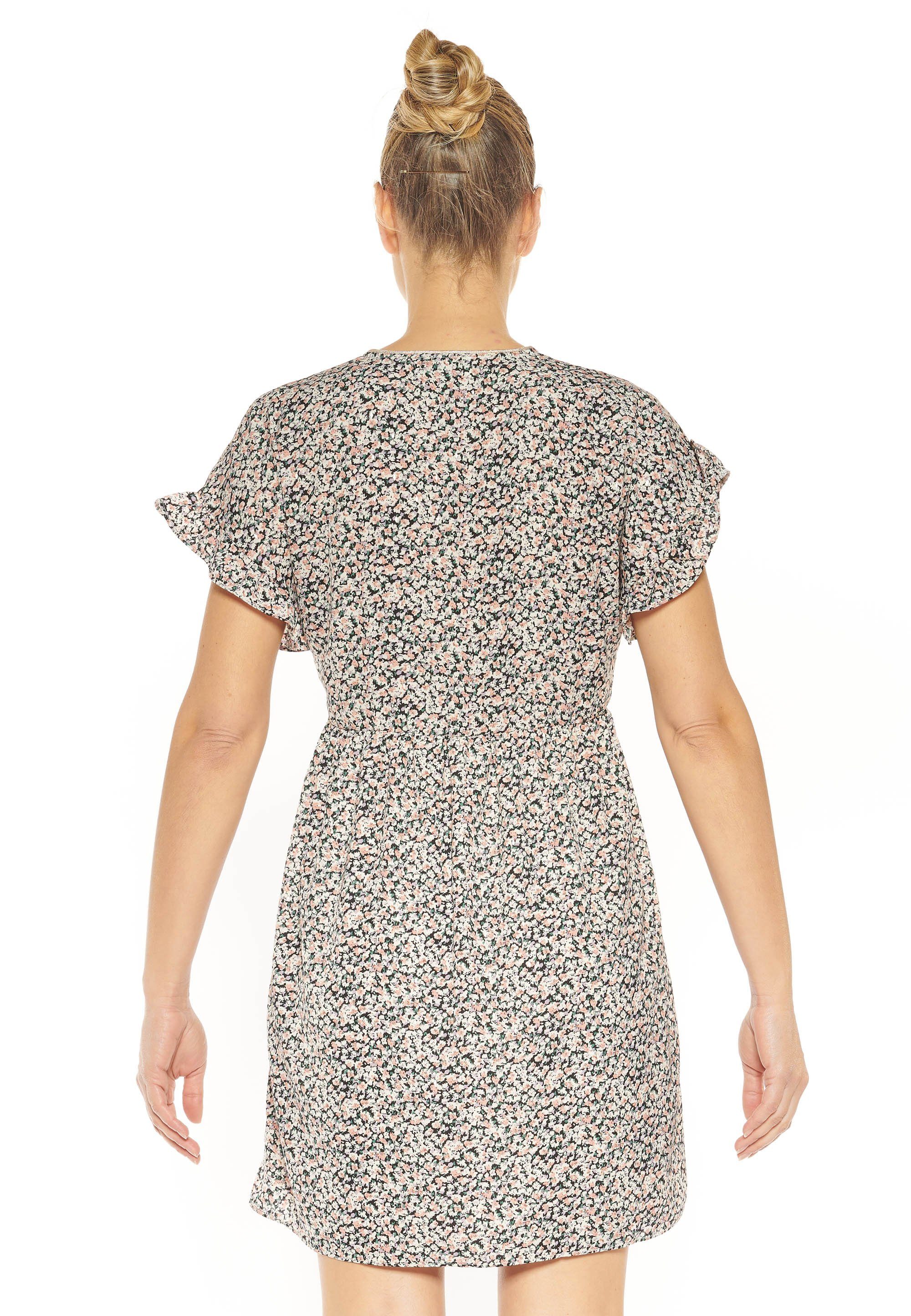 Le Temps Des Alloverprint Cerises mit ANDREAZ filigranem Jerseykleid