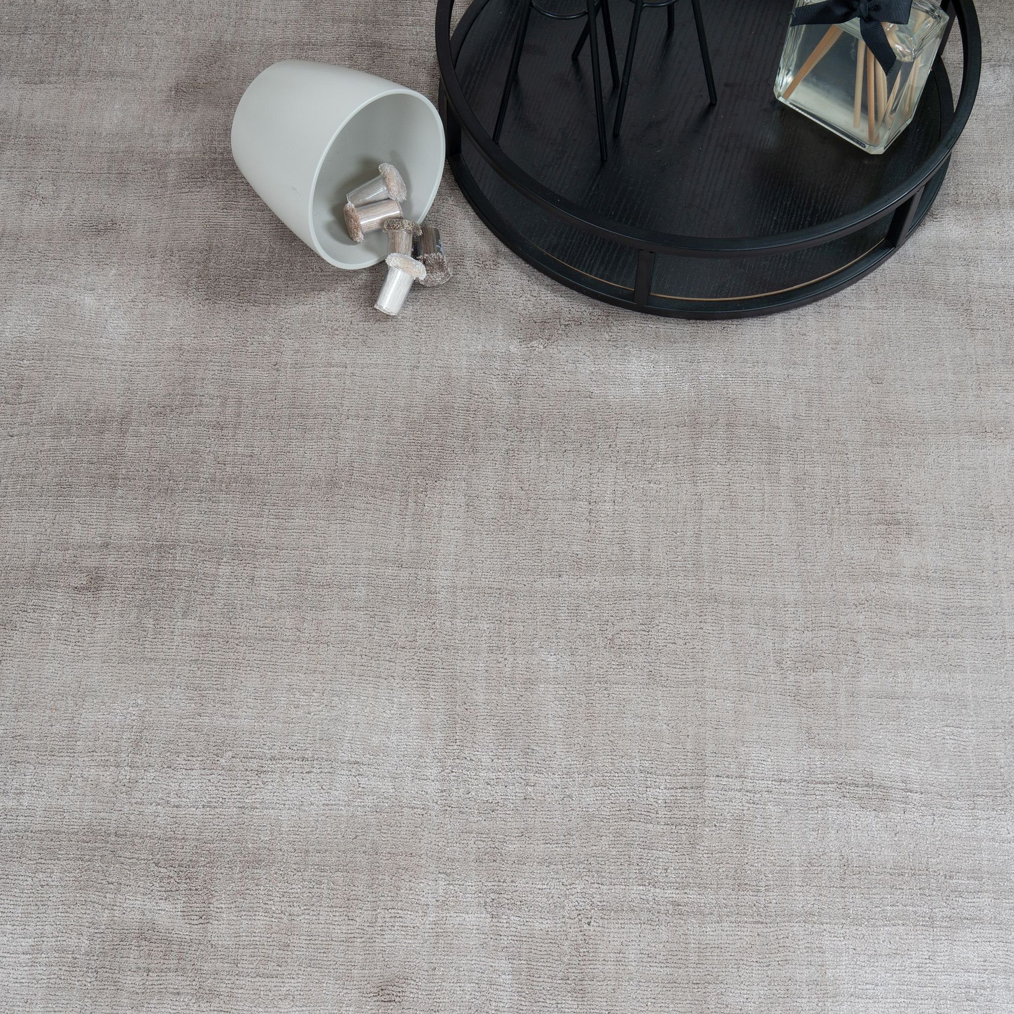 Designteppich BAMBOO Teppich Wohnzimmer Viskose Consilio luxuriös Taupe Seidenglanz Concept Soft