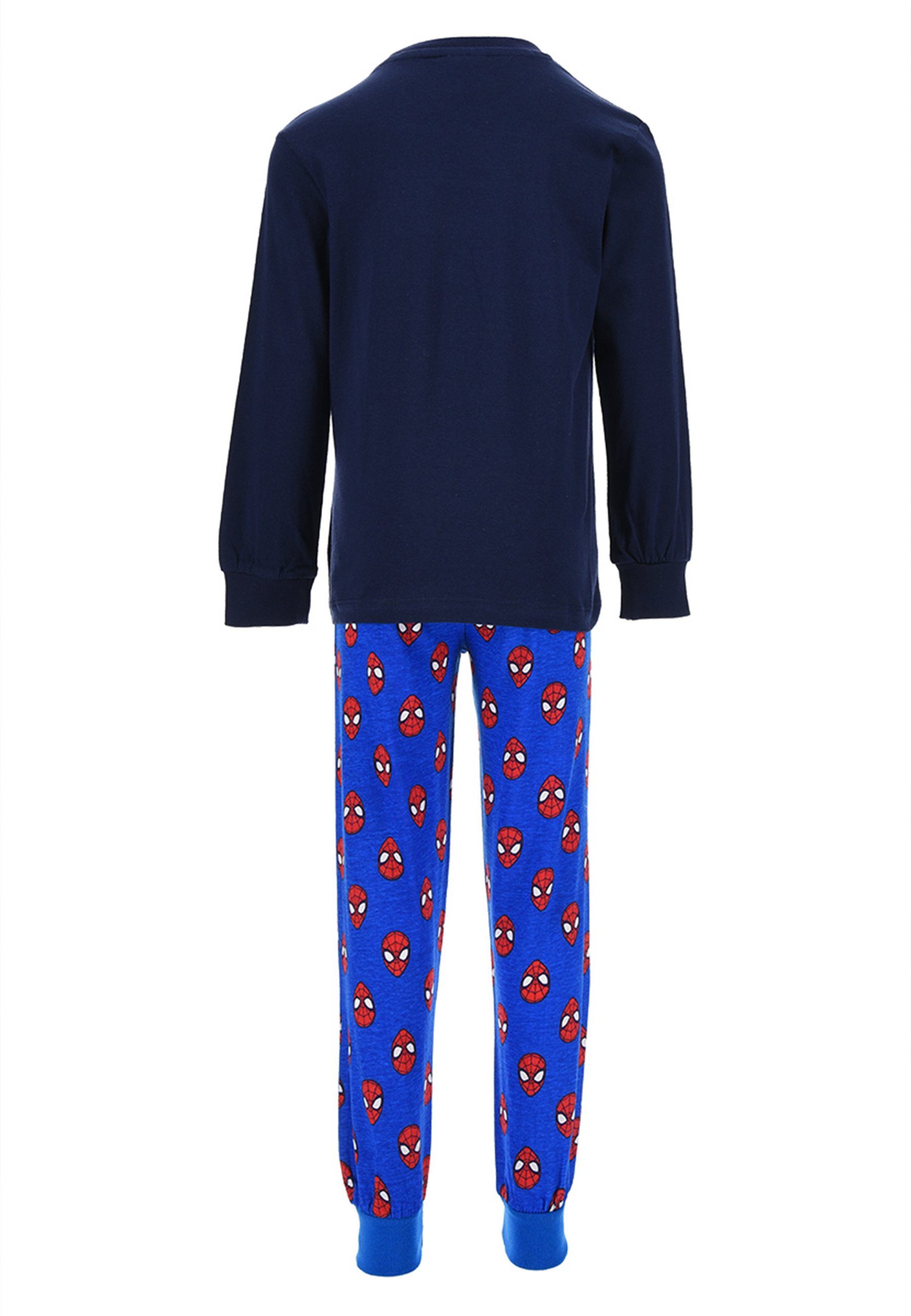 langarm Schlafanzug tlg) Jungen Spiderman (2 Blau Kinder Nachtwäsche Pyjama