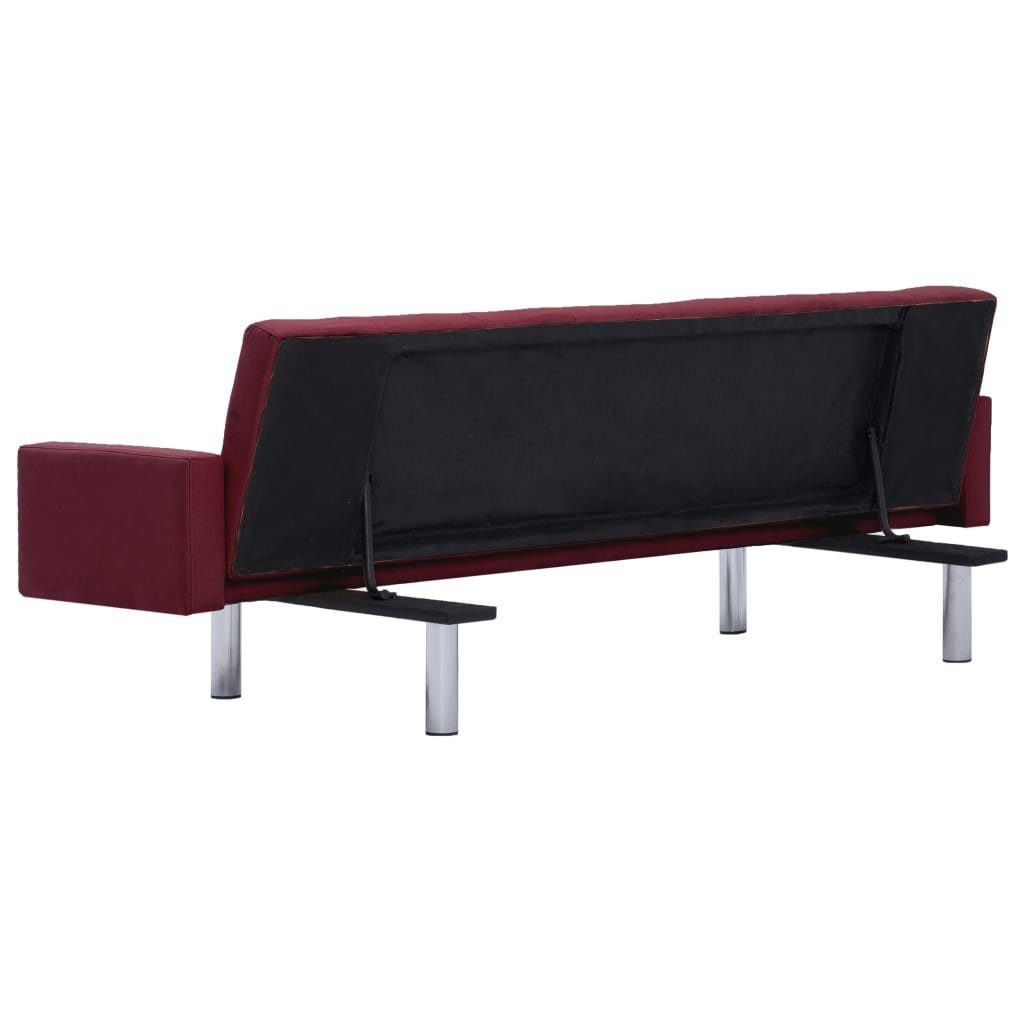 Polyester Schlafsofa mit Weinrot Armlehnen Sofa vidaXL