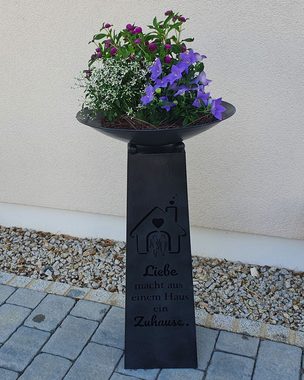 GILDE Blumenhocker Schalenständer "Zuhause" anthrazit