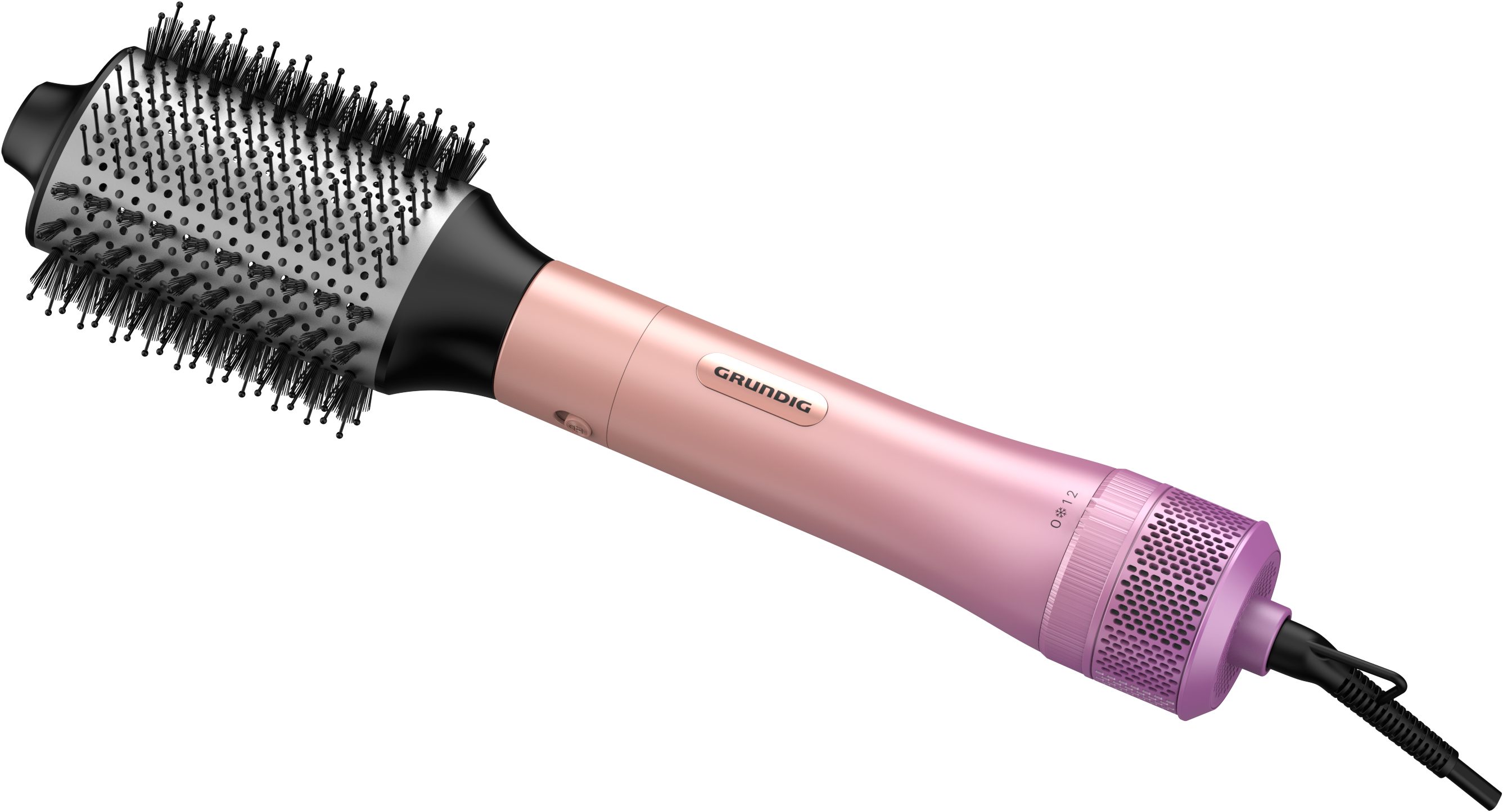Grundig Warmluftbürste HS 6482, 1200W Warmluftstyler mit Arganöl-Keramik & Ionenfunktion lila