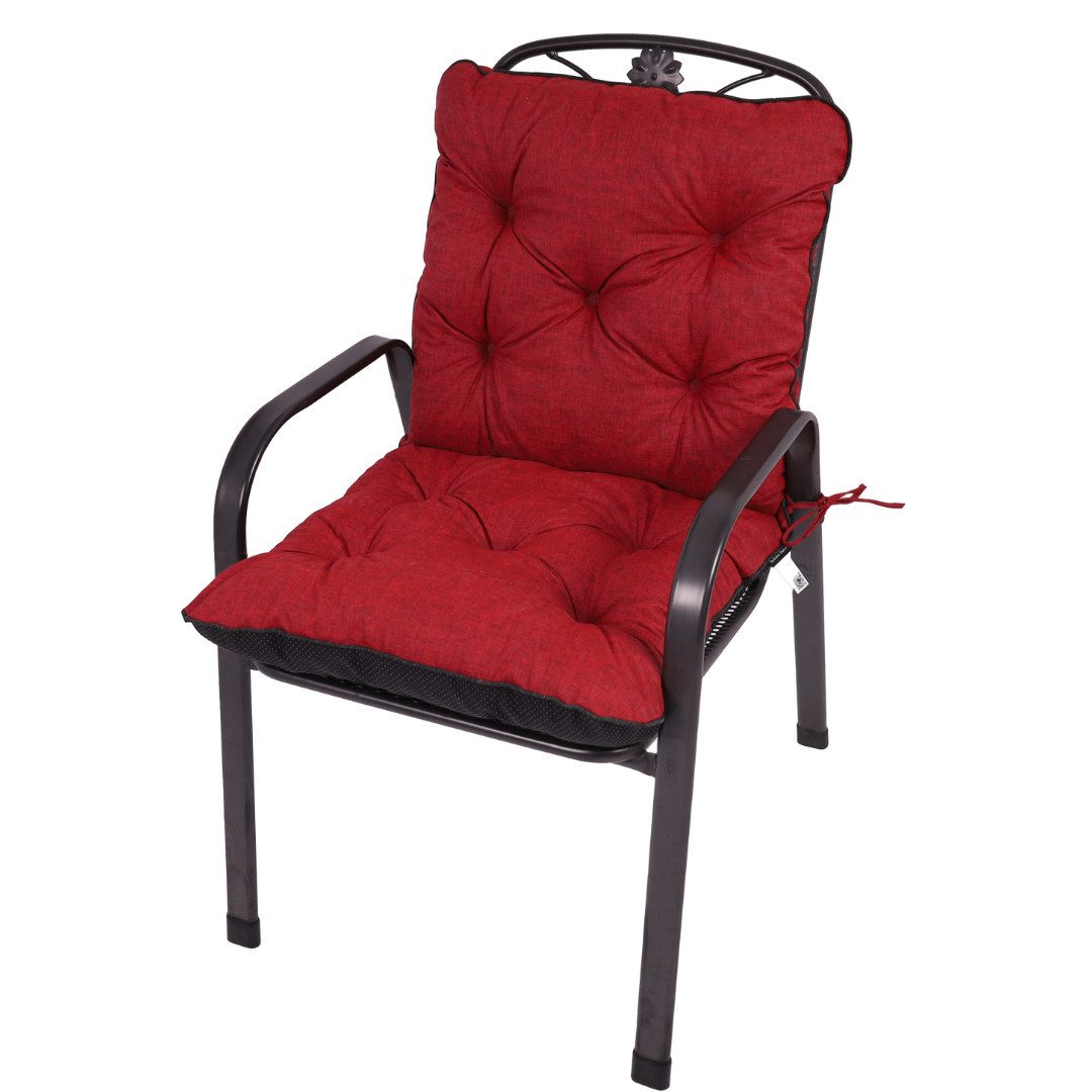 TexDeko Sitzauflage Ecolen Niedriglehner 40 x 40 x 40cm - gesteppte Gartenstuhl-Auflage, (1× Gartenstuhl-Auflage (80 × 40cm), UV-Beständig, Wasserabweisend mit Anti-Rutsch Boden
