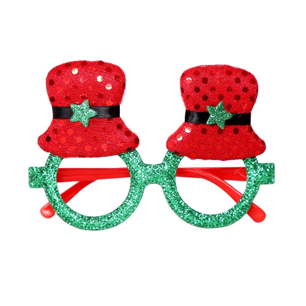 Blusmart Fahrradbrille Neuartiger Weihnachts-Brillenrahmen, Glänzende Weihnachtsmann-Brille 5