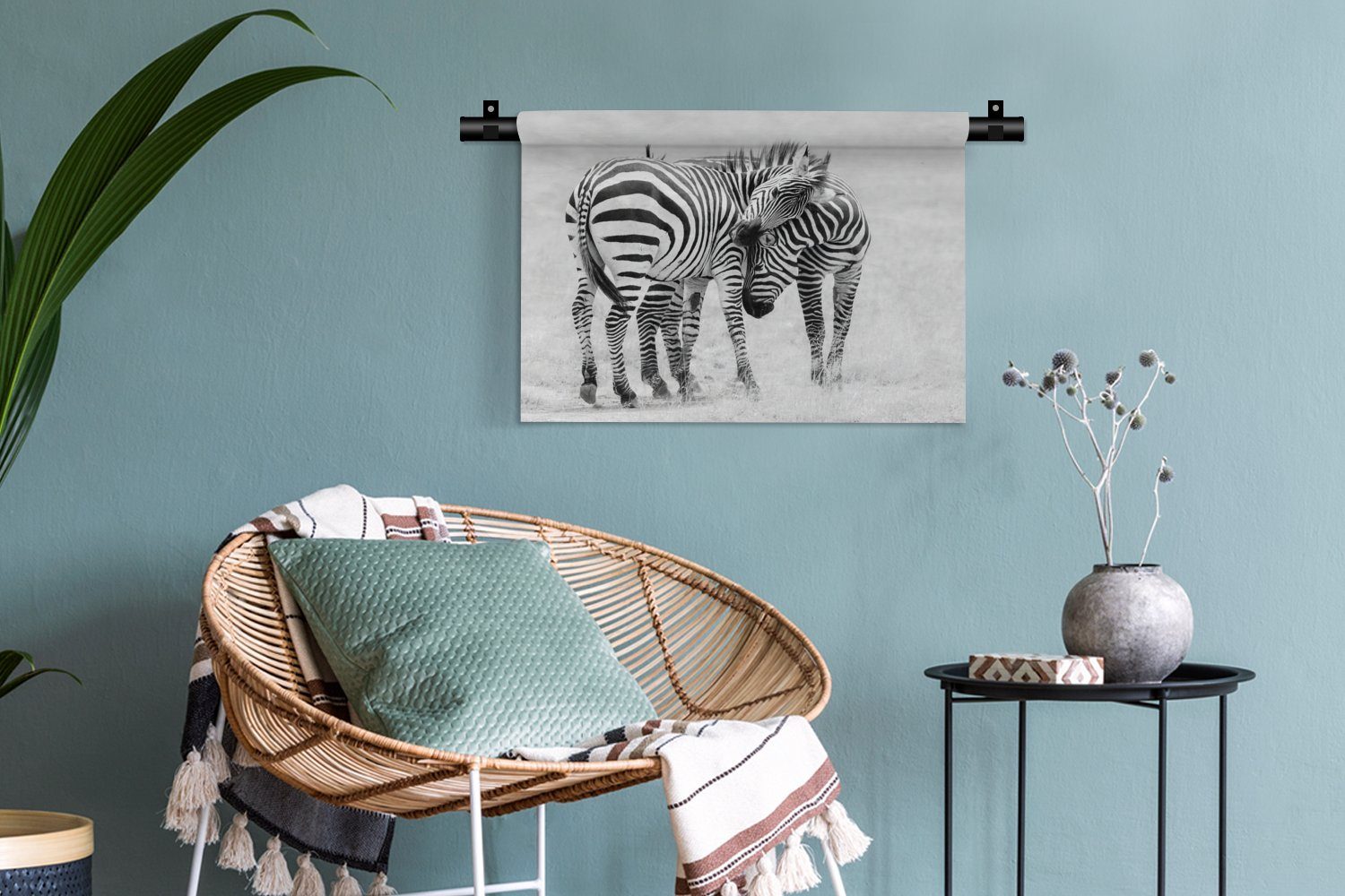 Safari, Wohnzimmer, Zebra Wanddekoobjekt Natur Tiere Kleid, Kinderzimmer Schlafzimmer, - - Wandbehang, Wanddeko für - MuchoWow