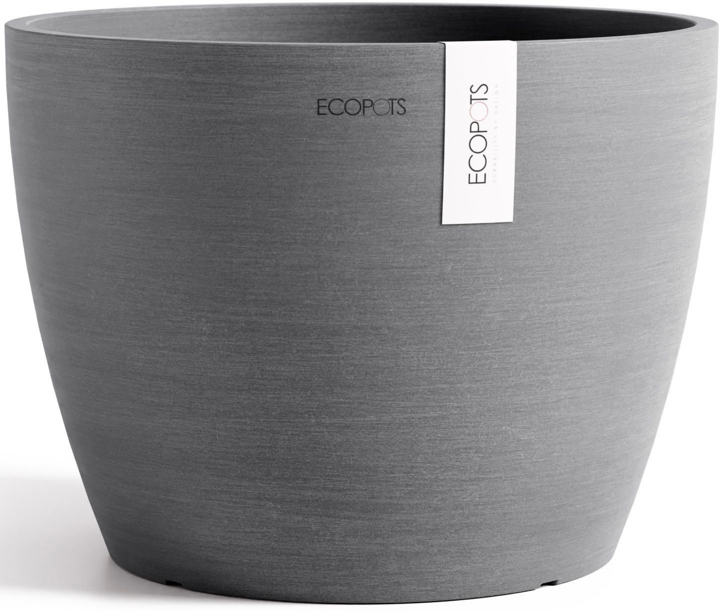 ECOPOTS Blumentopf Stockholm 31 Grau, für innen und außen: frostsicher, bruchsicher und lichtbeständig