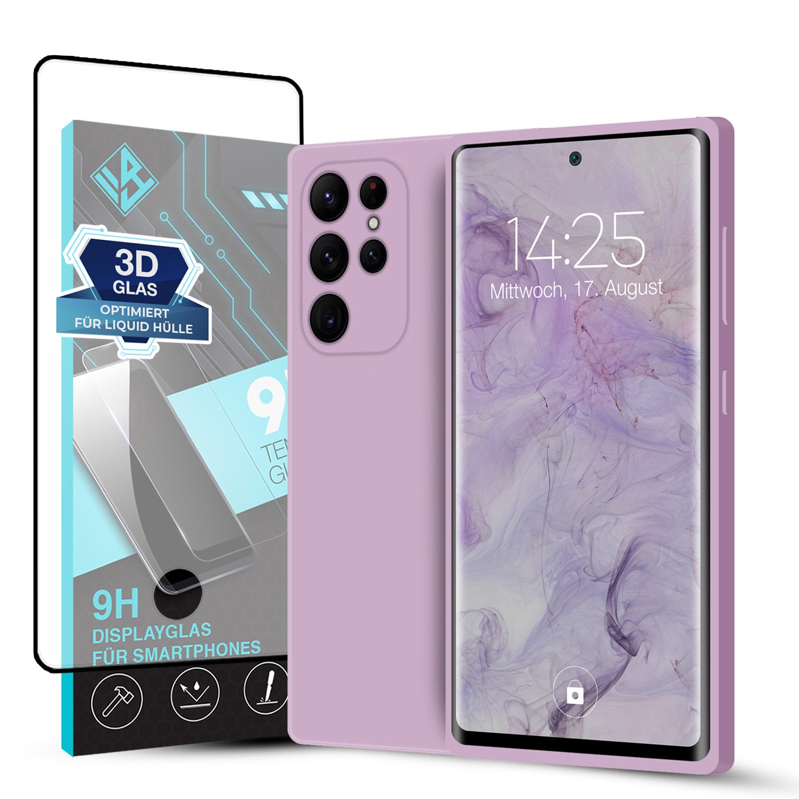 Tec-Expert Handyhülle SoftGrip Cover Hülle für Samsung Galaxy S22 Ultra, Handy Case Bumper integrierter Kameraschutz flexibel
