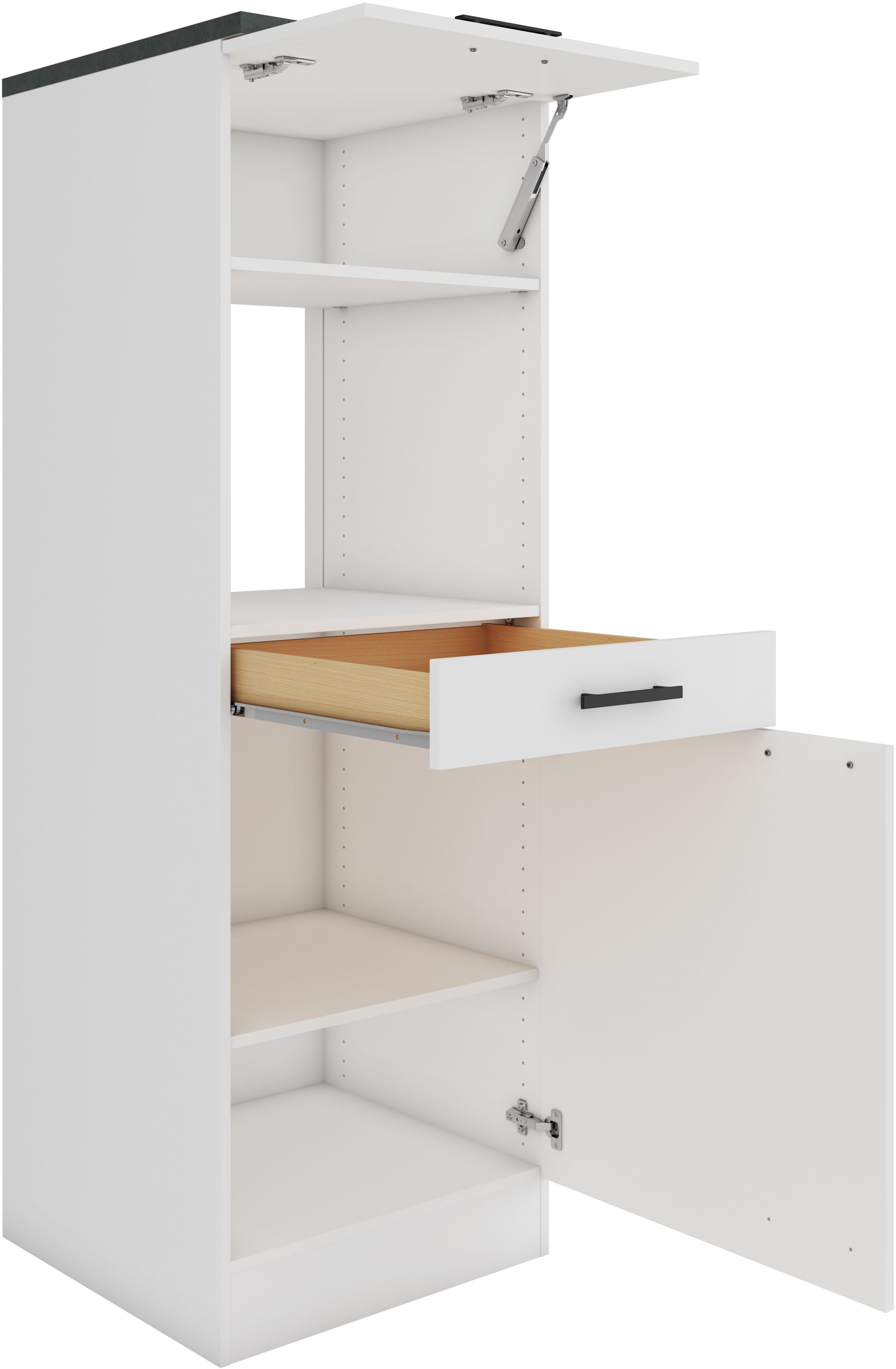 OPTIFIT Mikrowellenumbauschrank Palma Breite 60 cm, Nischenmaß für Mikrowelle B/T/H 56,7/55,5/44,8 cm