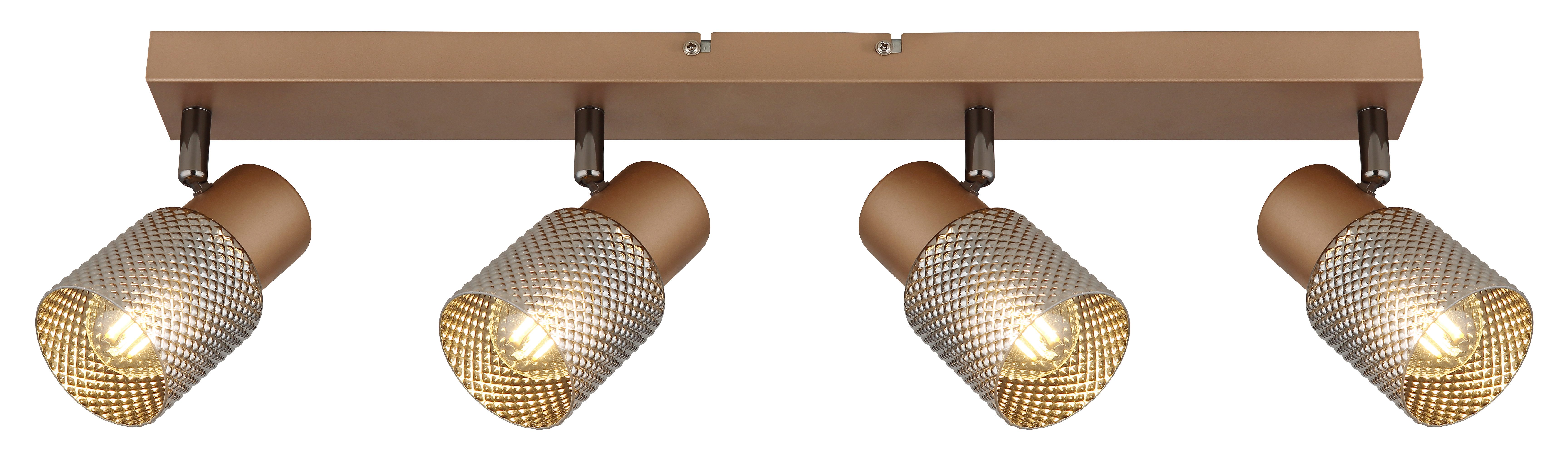 GLOBO LIGHTING Deckenstrahler SATELLA, ohne Leuchtmittel, Deckenspot/kaffeefarben/Kristalleffekt/Flur/Wohnzimmer