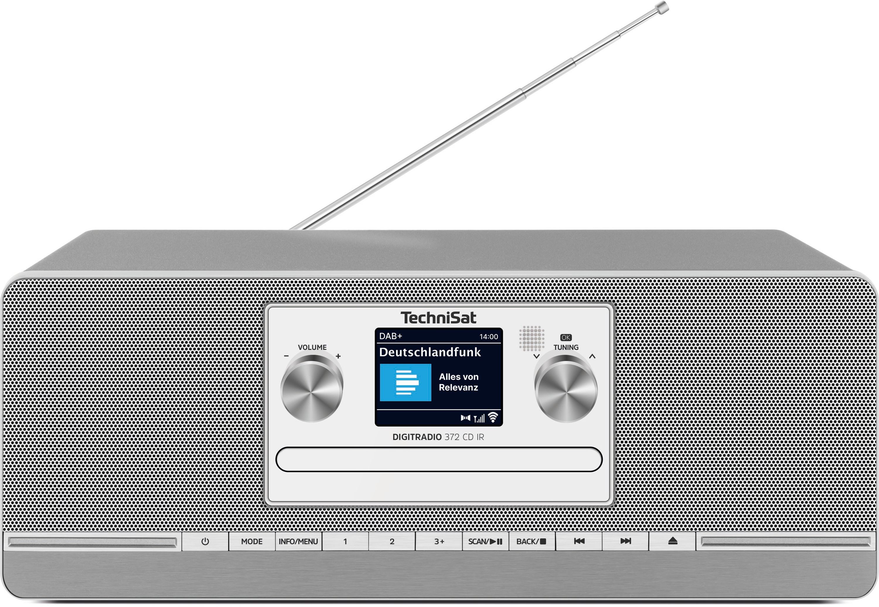 TechniSat DIGITRADIO 372 CD IR Digitalradio (DAB) (Digitalradio (DAB), FM-Tuner mit RDS, Internetradio, 10 W, DAB+, UKW, CD, WLAN, Bluetooth, AUX, App-Steuerung und Fernbedienung)