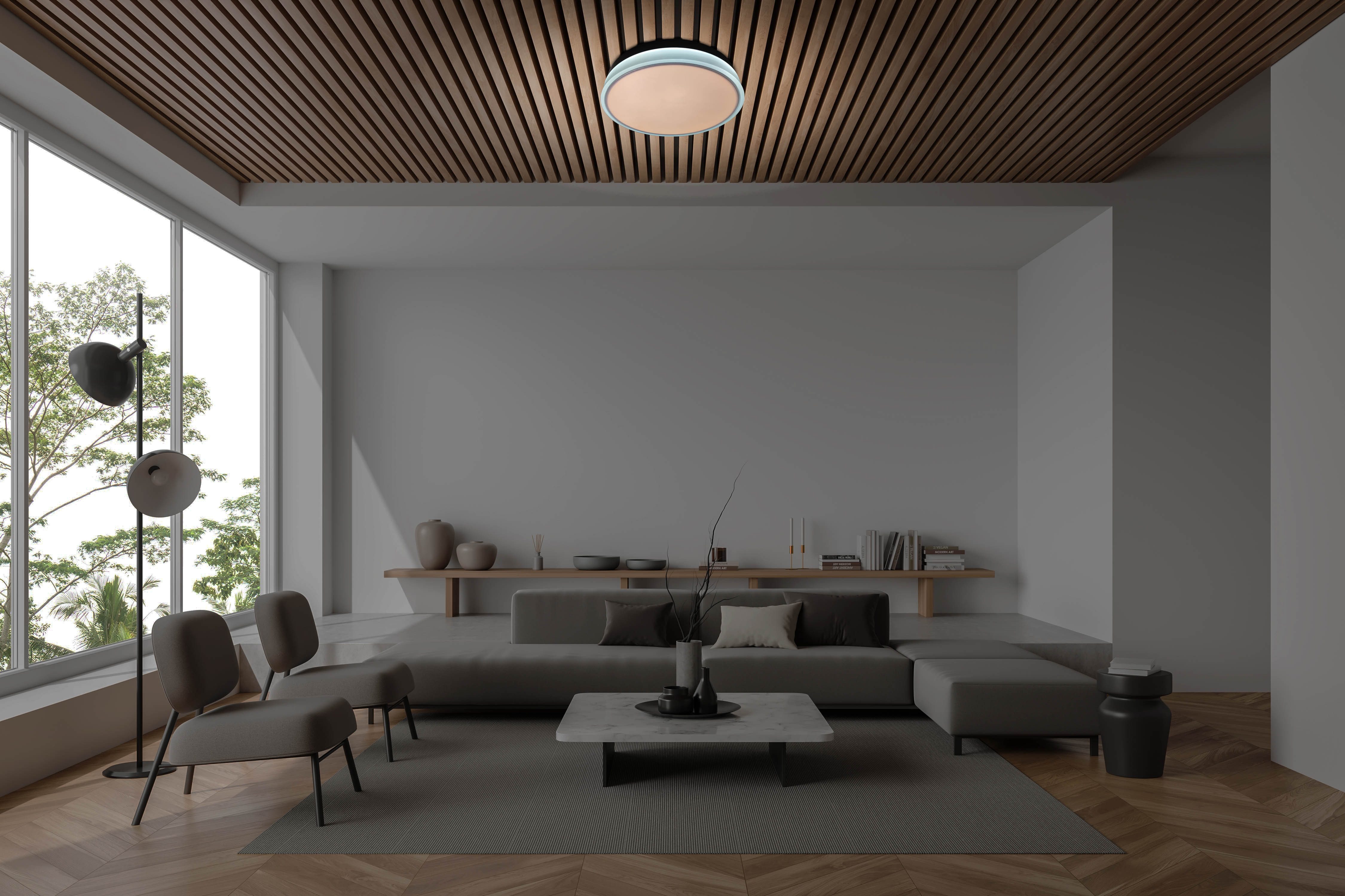 näve LED Deckenleuchte Lola, CCT - über Fernbedienung, Dimmfunktion, Fernbedienung, Infrarot inkl., Memoryfunktion, Nachtlichtfunktion, Leuchtmittel wechselbar, warmweiß - kaltweiß, Dimmbar per Fernbedienung (inkl), CCT, Memory, Nachtlicht, D: 50cm