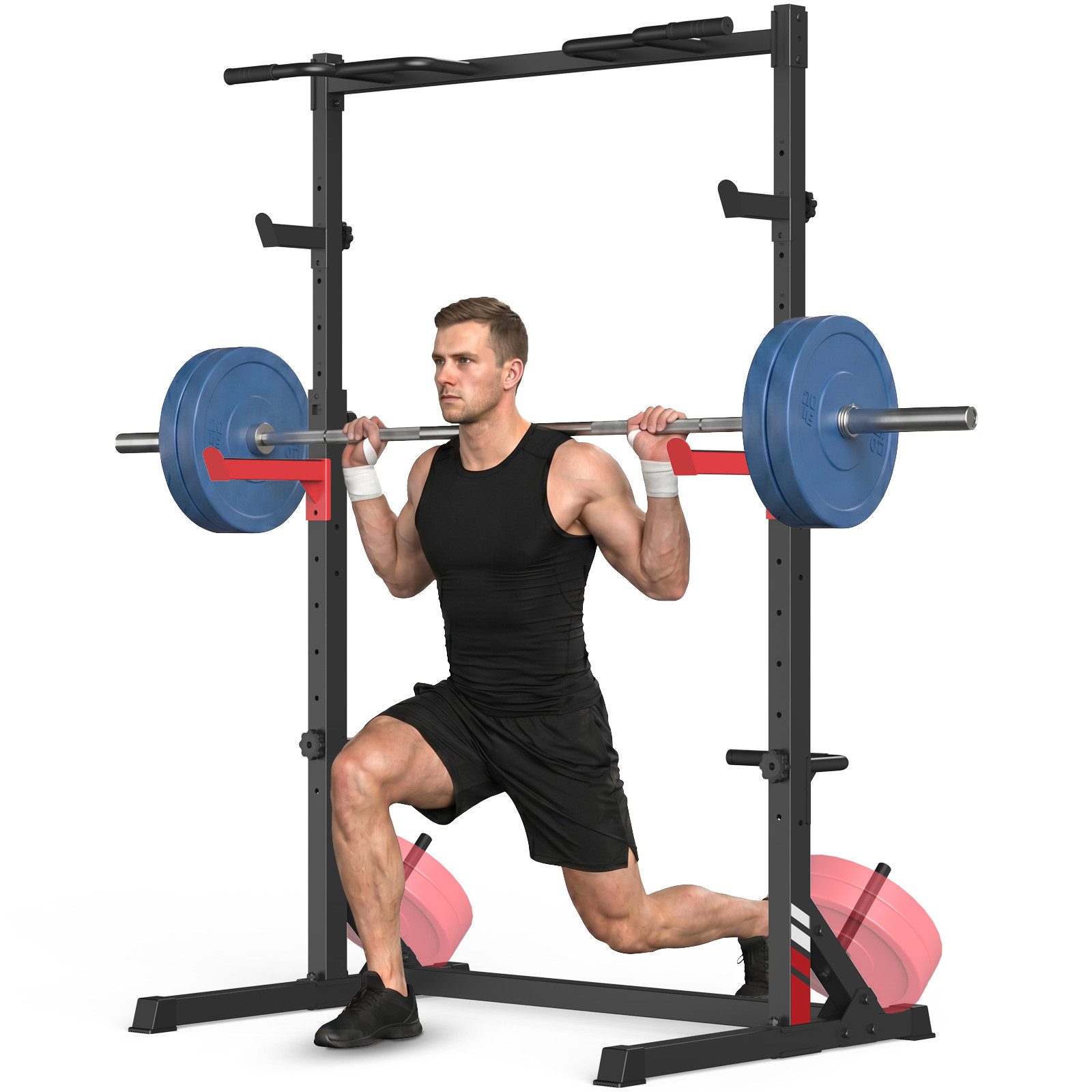 Gywowken Squat Rack Kraftturm - Verstellbare Hantelständer - Trainingsstation Multi, (Set, Gewichtheben Bankdrücken bis 300 kg), Multifunktions Barbell Rack - Kraftstation für für Sportstudio Zuhause