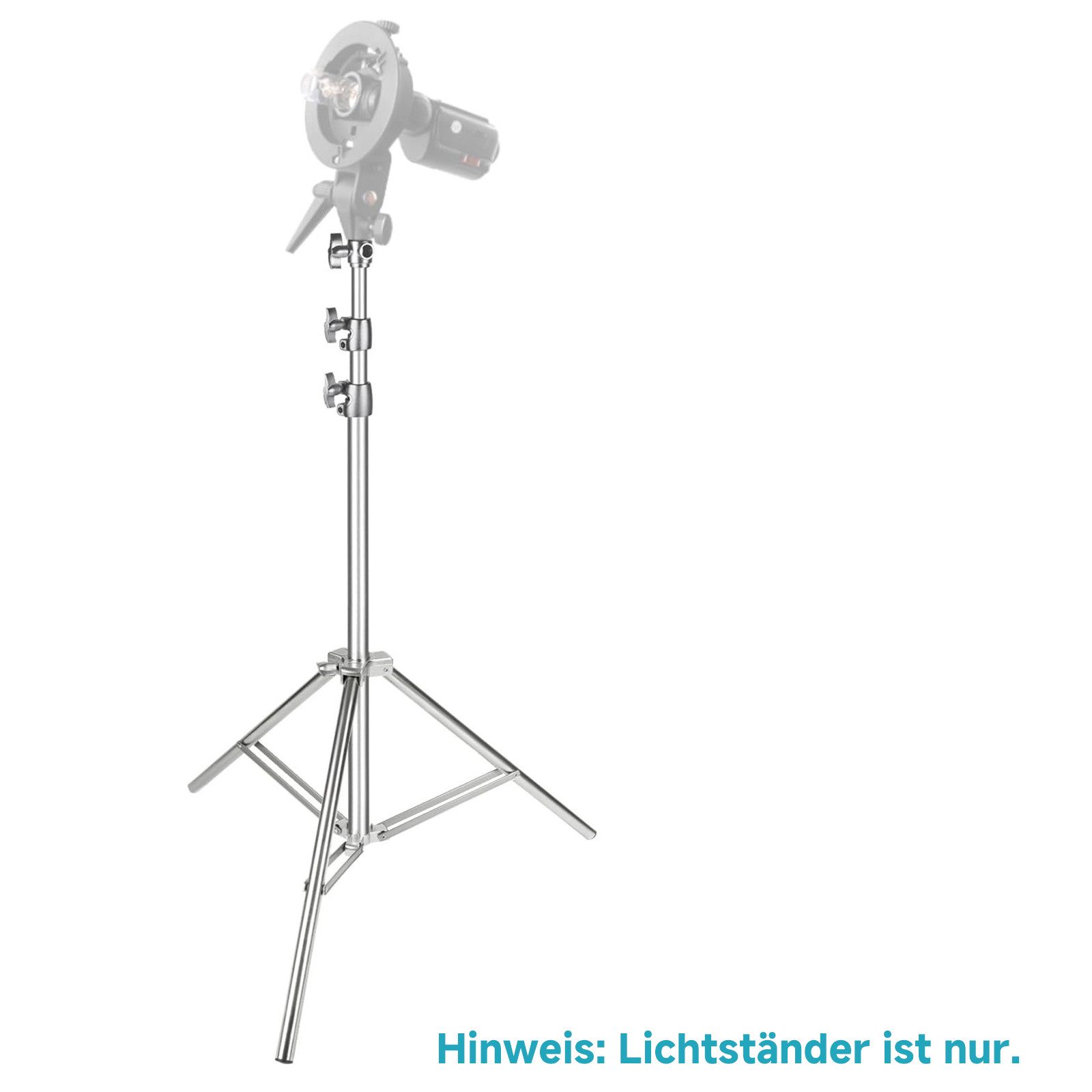 Neewer ST-200SS 2x 200cm Edelstahl Lichtstative, Faltbarer und tragbarer Lampenstativ (Höhenverstellbar75-200 cm, Ständer für Studio Softbox Lampenstativ)