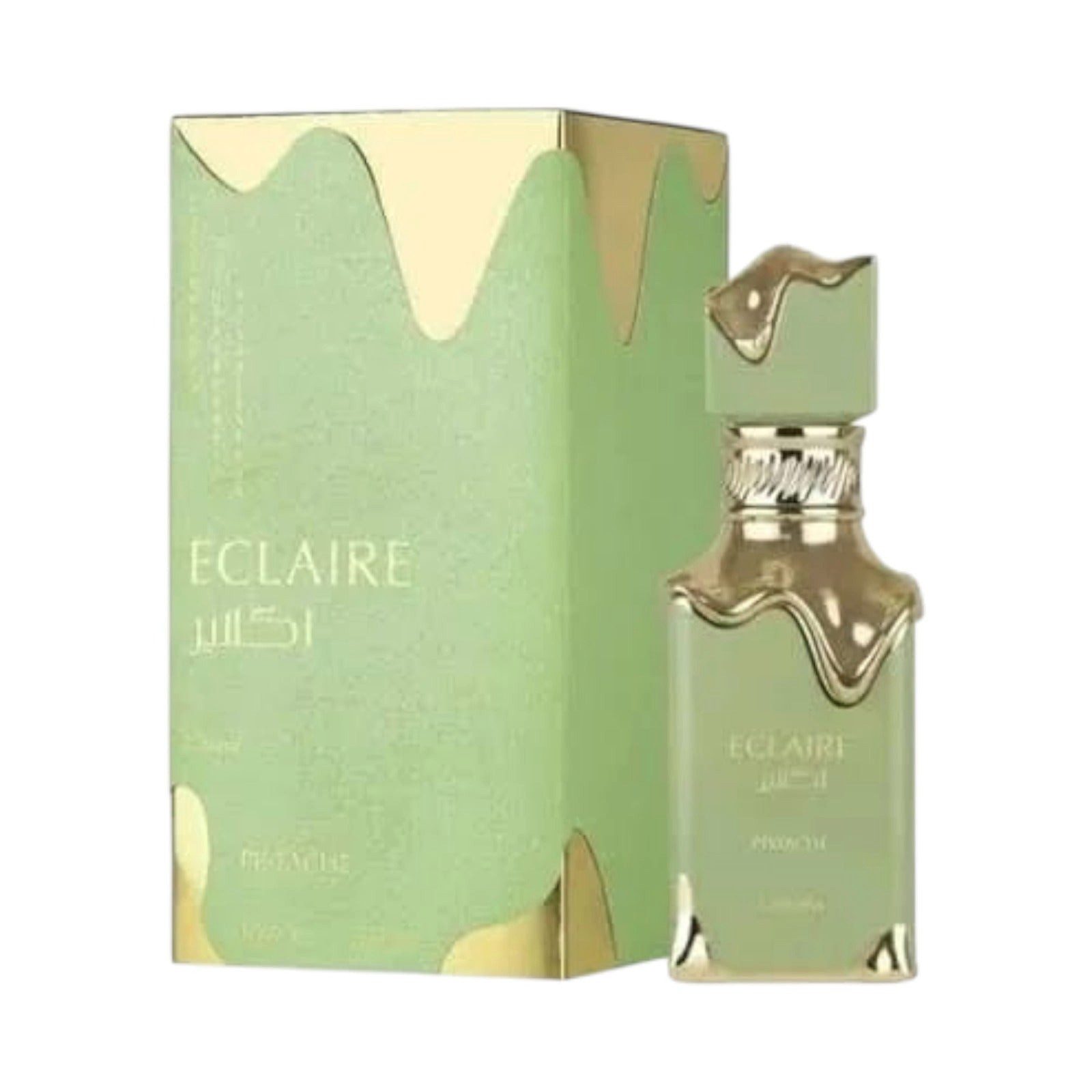 Lattafa Duft-Set Eclaire Pistache EDP Cremiger Pistazien + Parfümzerstäuber (leer)