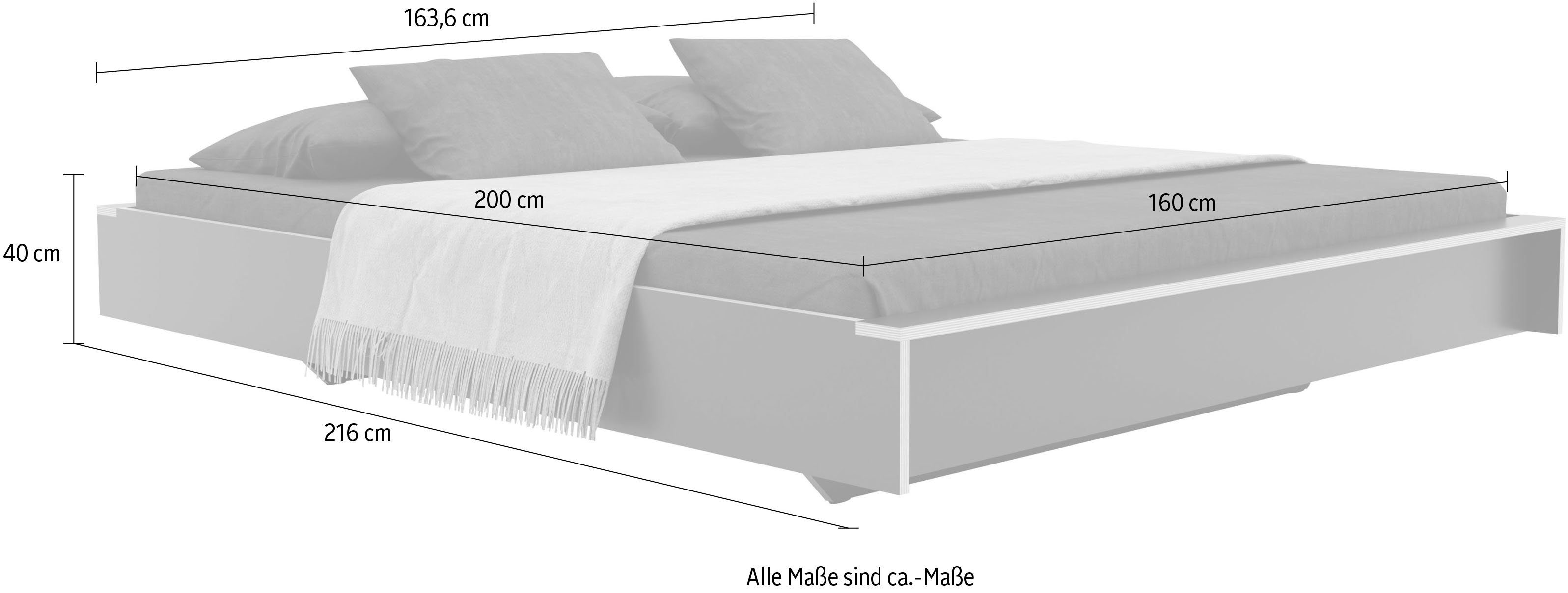 Müller SMALL LIVING birke Höhe anthrazit cm birke anthrazit | birke Kopfteil | anthrazit anthrazit FLAI Komfort Holzbett birke | ohne 40 HIGH