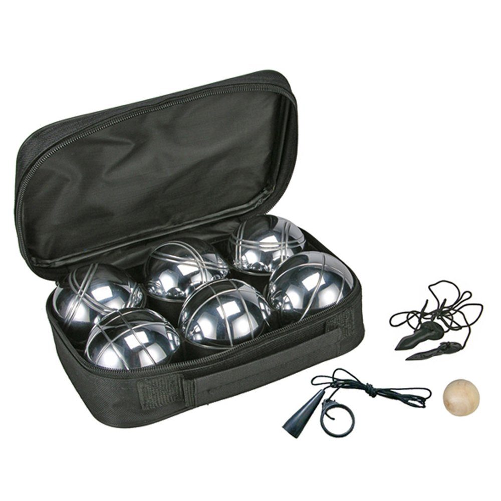 BigDean Spiel Bouleset Boccia Set 6x 720g Metallkugeln Boulekugeln band Tasche