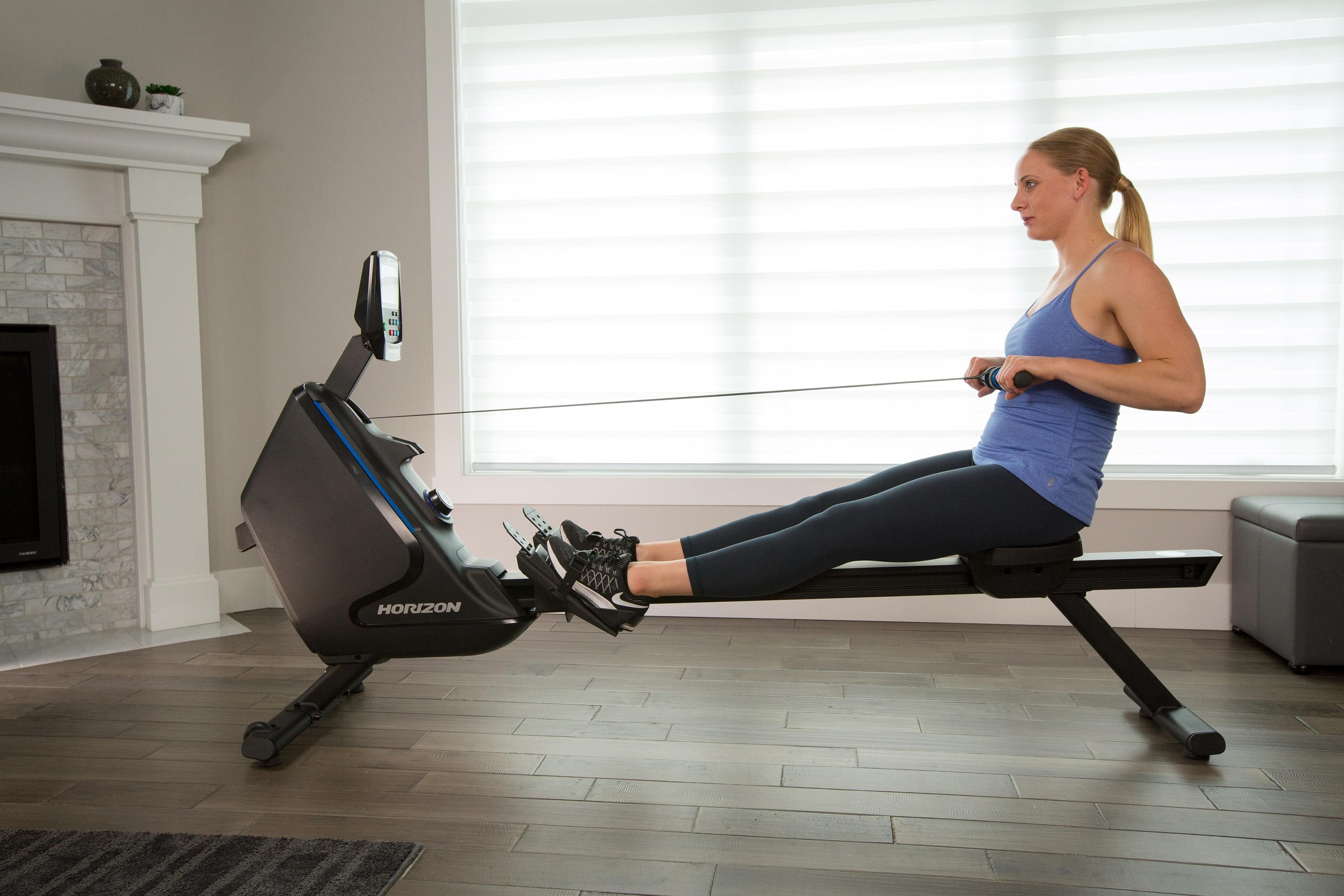 Horizon Fitness Rudergerät Oxford 6 (160 kg max. Benutzergewicht, Sport), Rudermaschine, Wirbelstrom-/Induktionsbremse, klappbar
