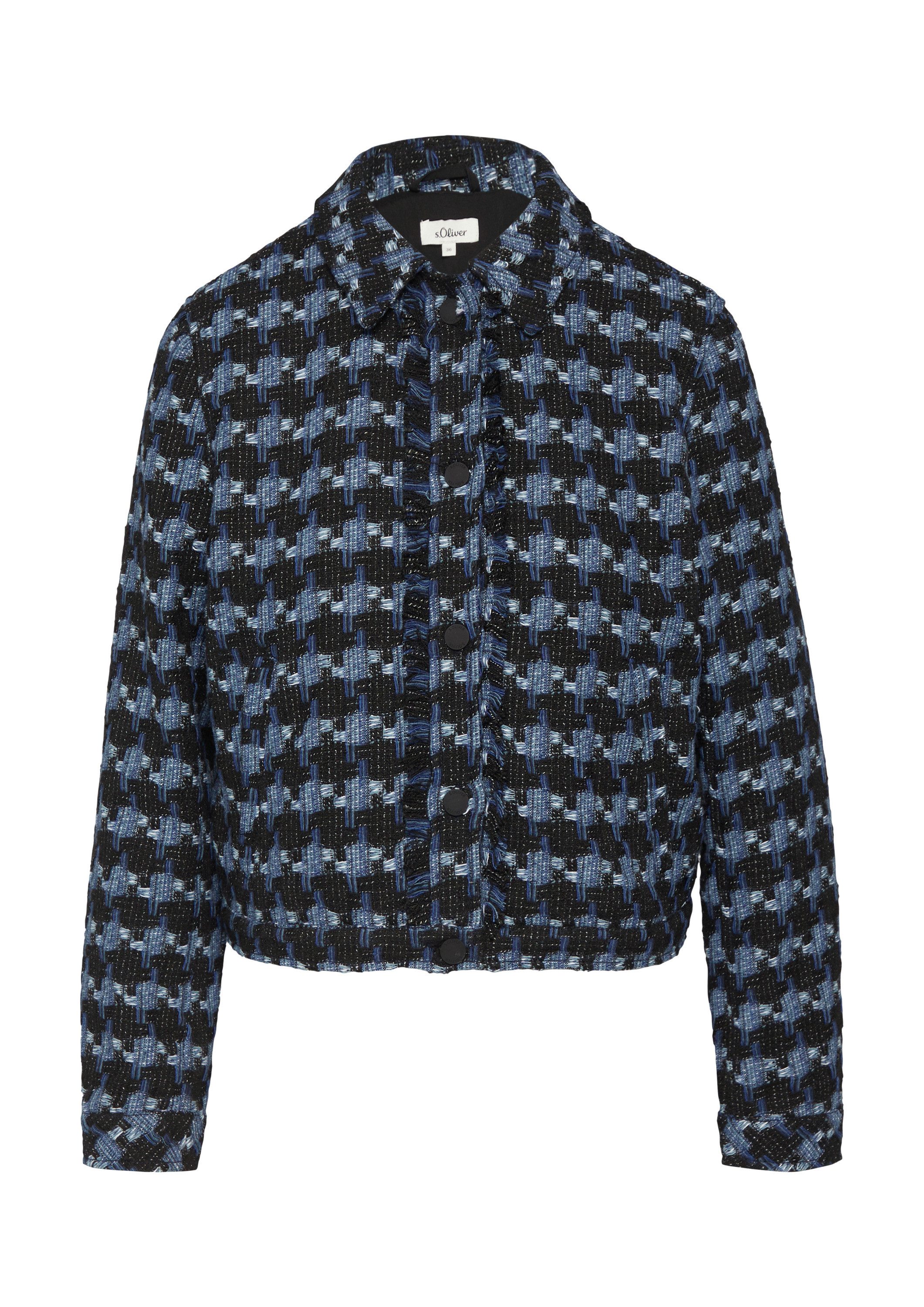 s.Oliver Funktionsjacke Indoor-Jacke Gemusterte Bouclé-Jacke günstig online kaufen