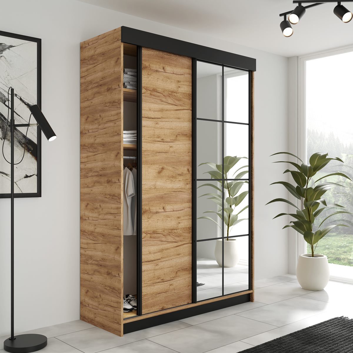 Compleo Schwebetürenschrank Kleiderschrank, 2-türig TULIA, Modern günstig online kaufen