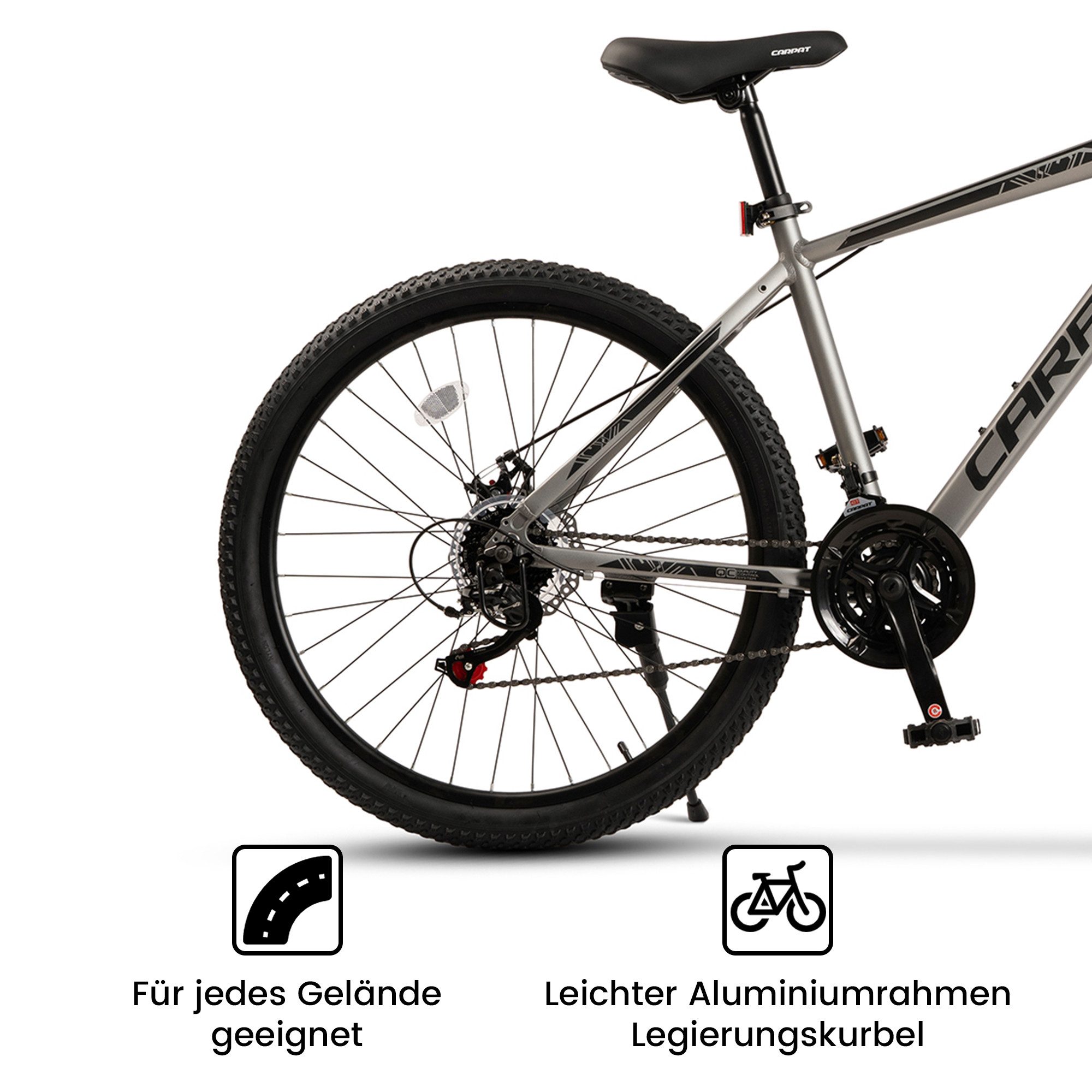 CARPAT SPORT Mountainbike 24 26 29 Zoll Fahrrad für Herren Damen, Mädchen und Jungen, 21 Gang Shimano TZ Schaltwerk, Kettenschaltung, Aluminium Rahmen, Jugendfahrrad MTB Hardtail Kinder Fahrrad